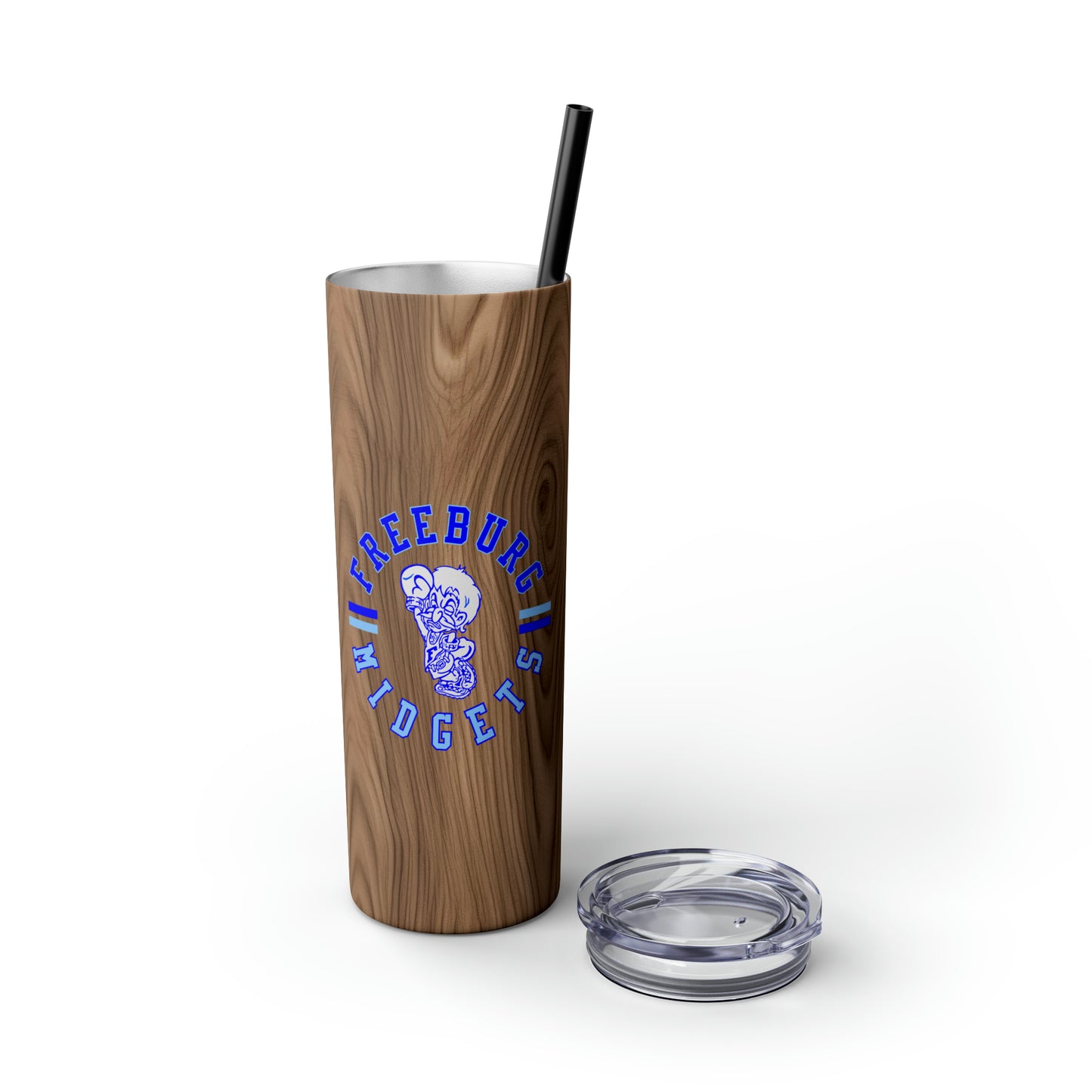 Freeburg Midgets Circle Logo Skinny Tumbler with Pick your Color Straw, 20oz