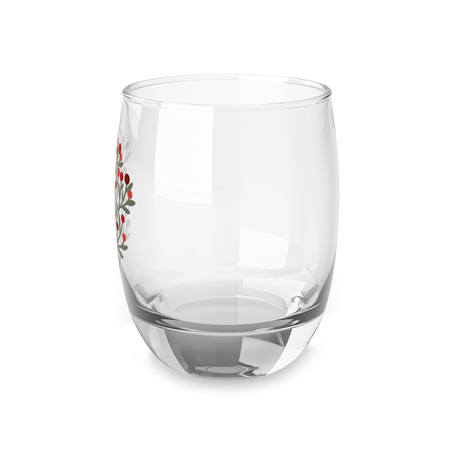 Christmas Berry Greenery Whiskey Glass