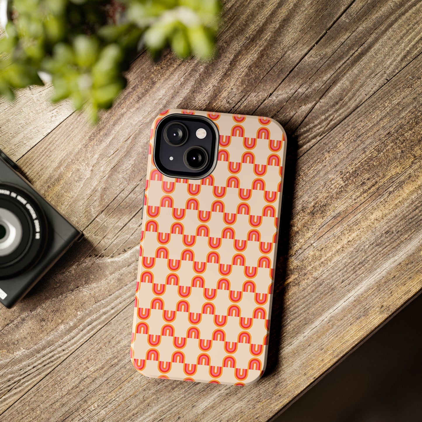 Retro Red Rainbow Pattern Tough Phone Cases