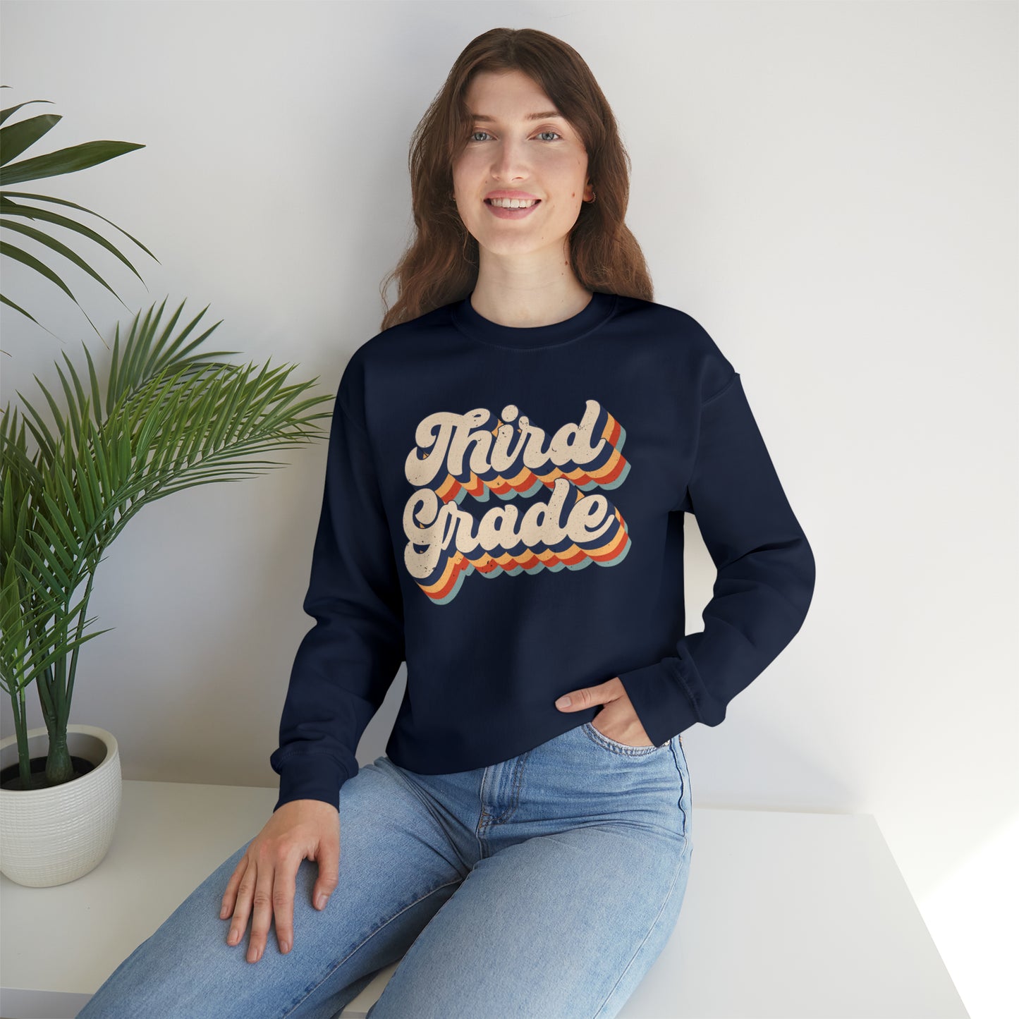 Retro Third Grade Unisex Heavy Blend™ Crewneck Sweatshirt