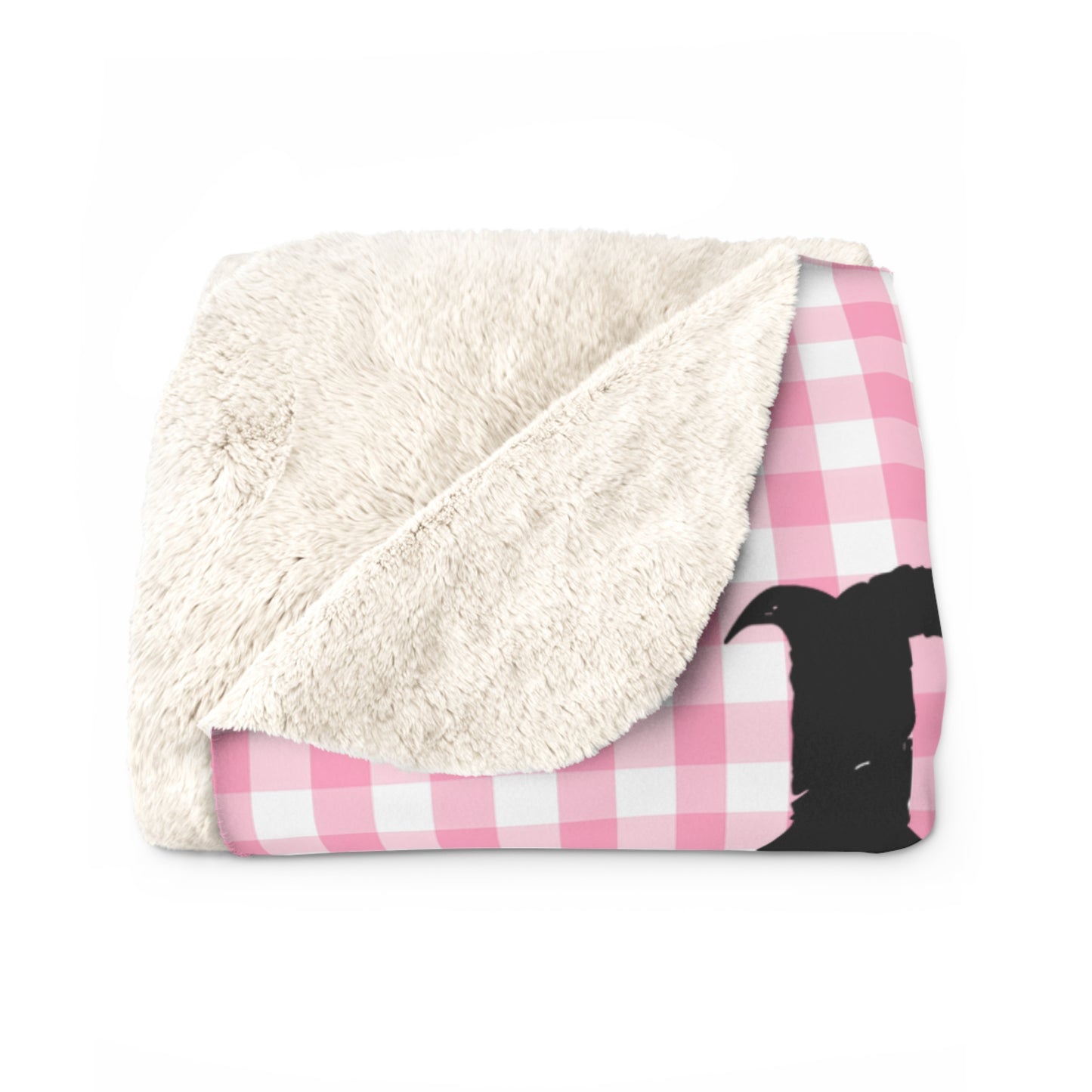 Dolly Portrait Pink Checkerboard Sherpa Fleece Blanket