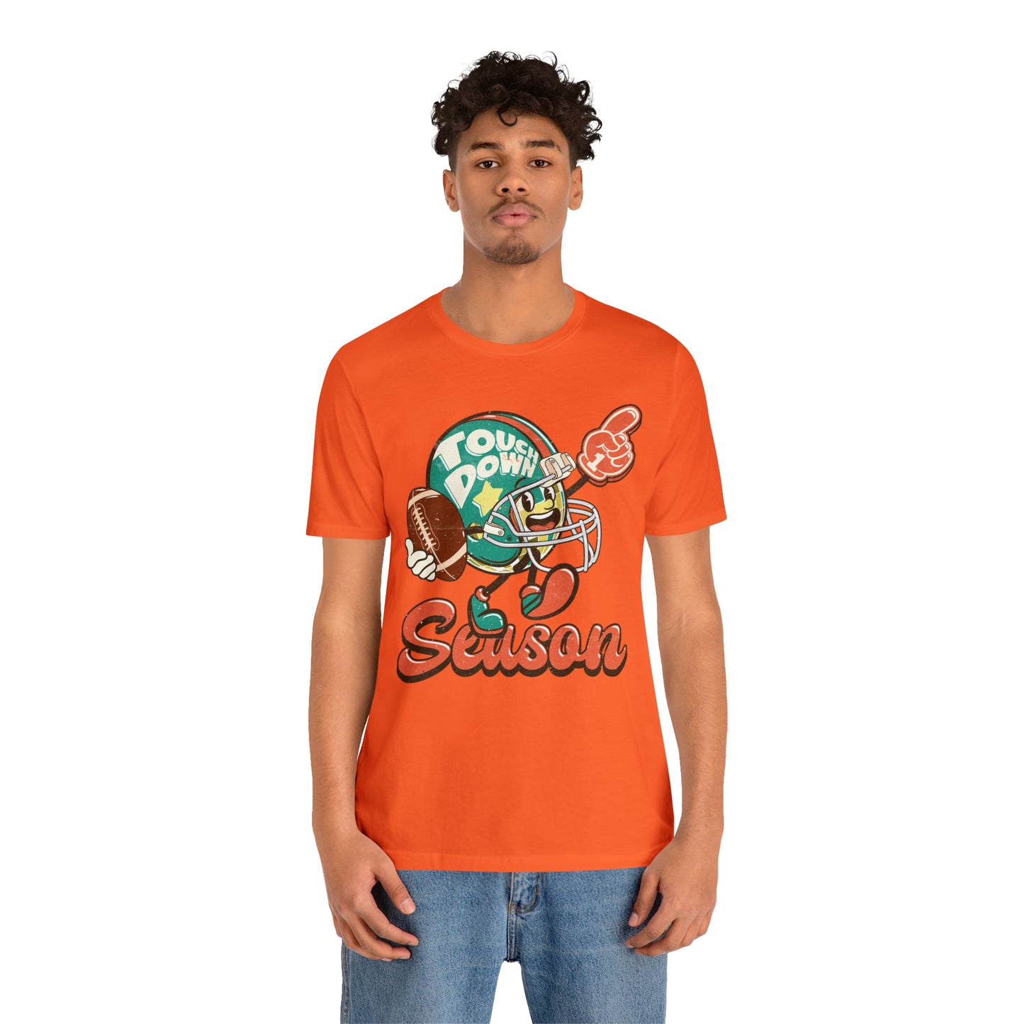 Football Season Football Helmet Character Holding Football T-Shirt