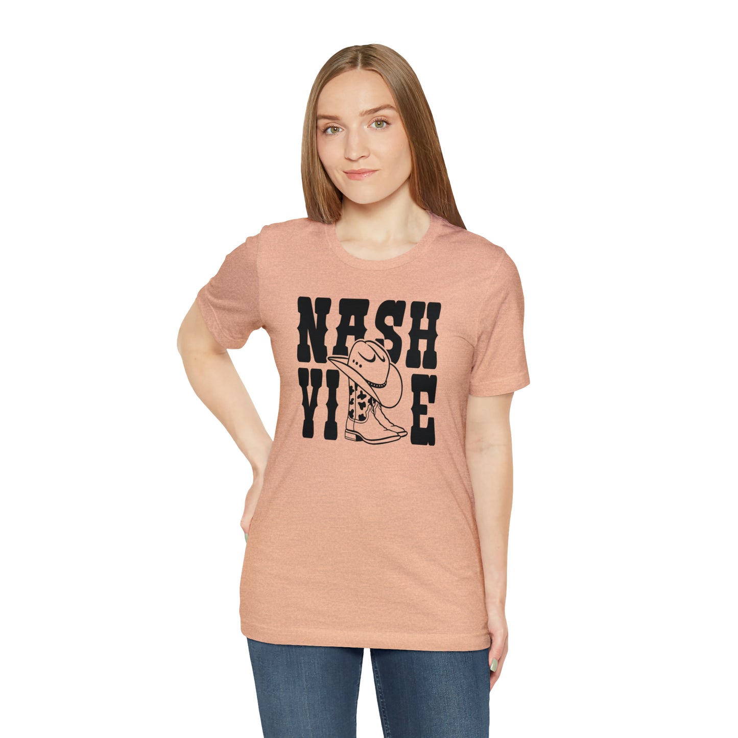 Nashville Country Shirts with Cowboy Boots as LL Unisex Jersey Short Sleeve Tee