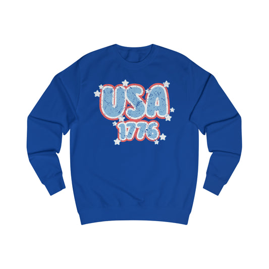 Distressed USA 1776  Unisex Heavy Blend™ Crewneck Sweatshirt - Red Print