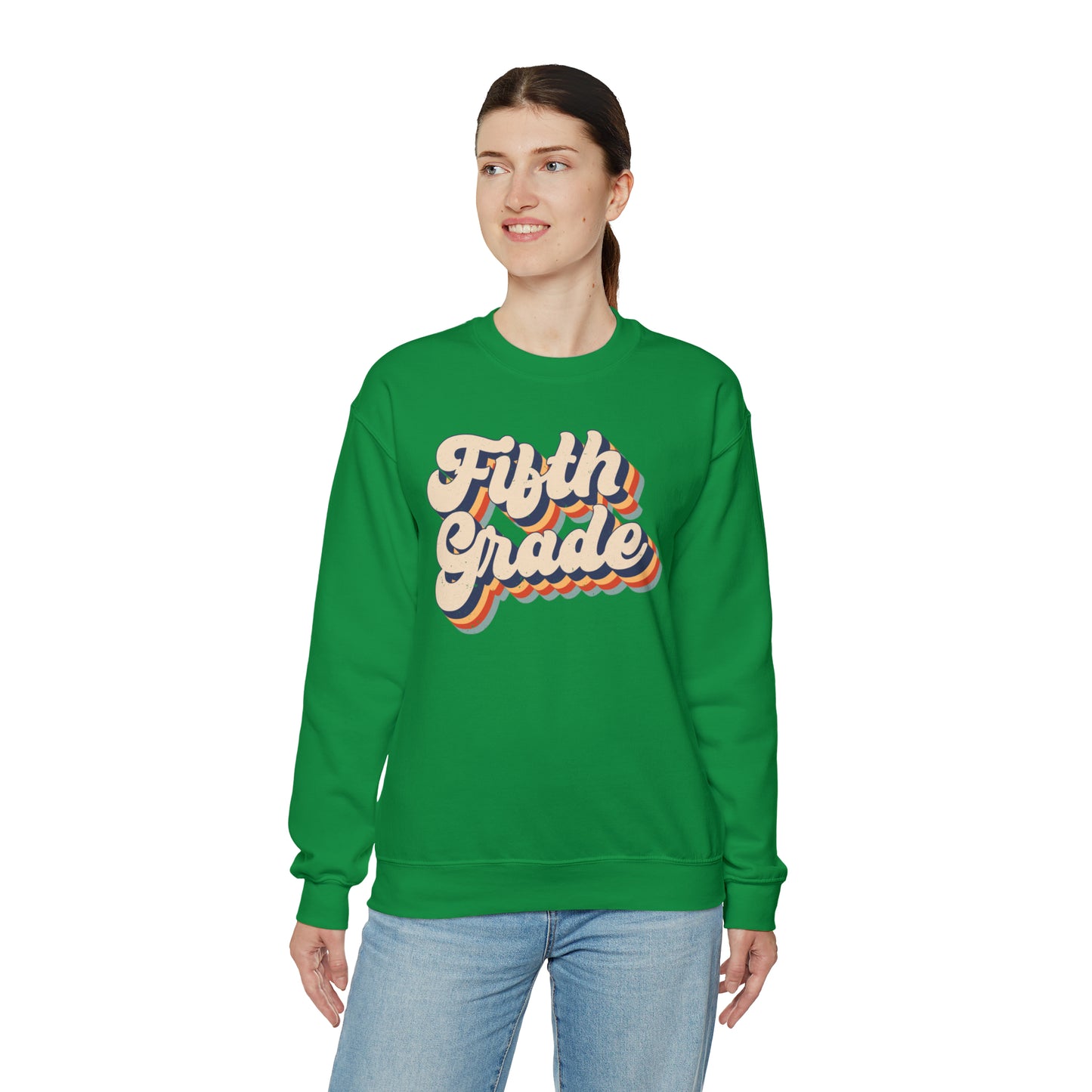 Retro Fifth Grade Unisex Heavy Blend™ Crewneck Sweatshirt