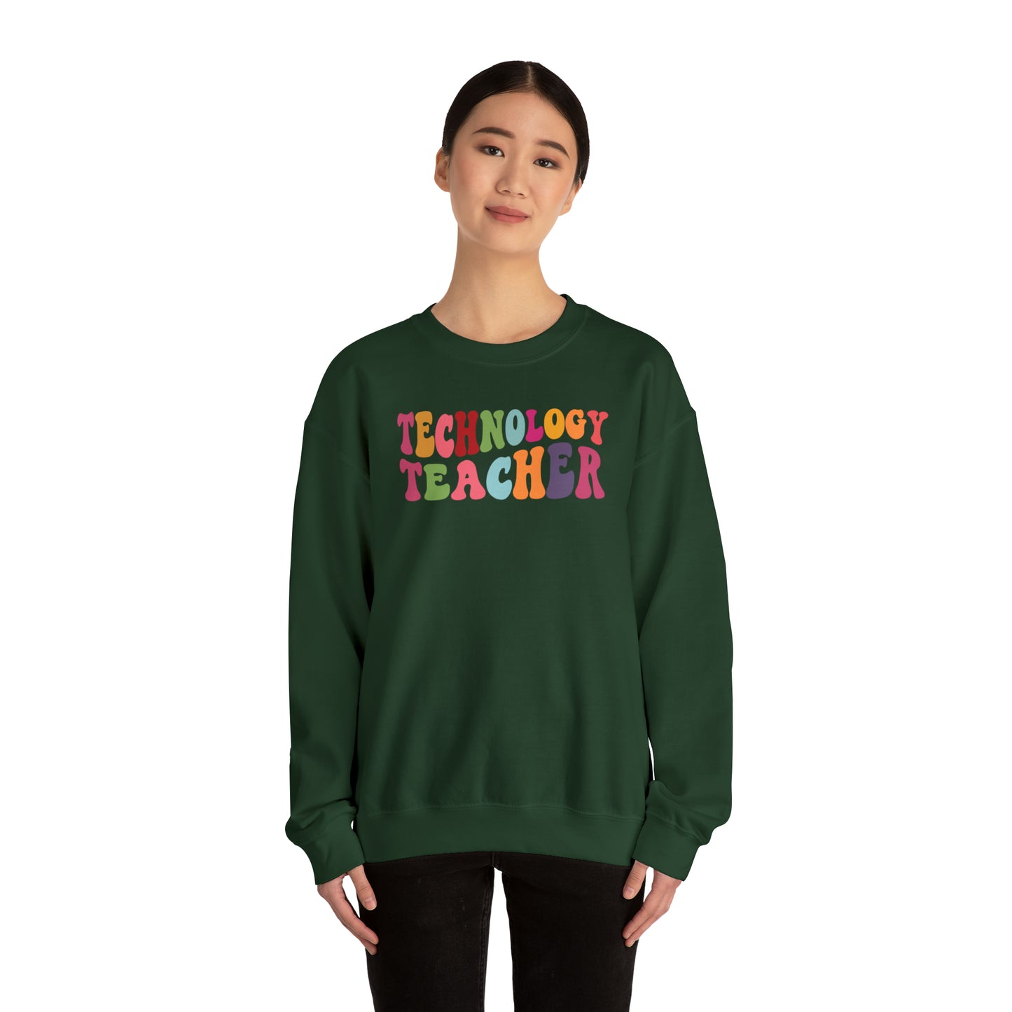 Multi-Colored Technology Teacher Lined Heavyweight Crewneck Sweatshirt