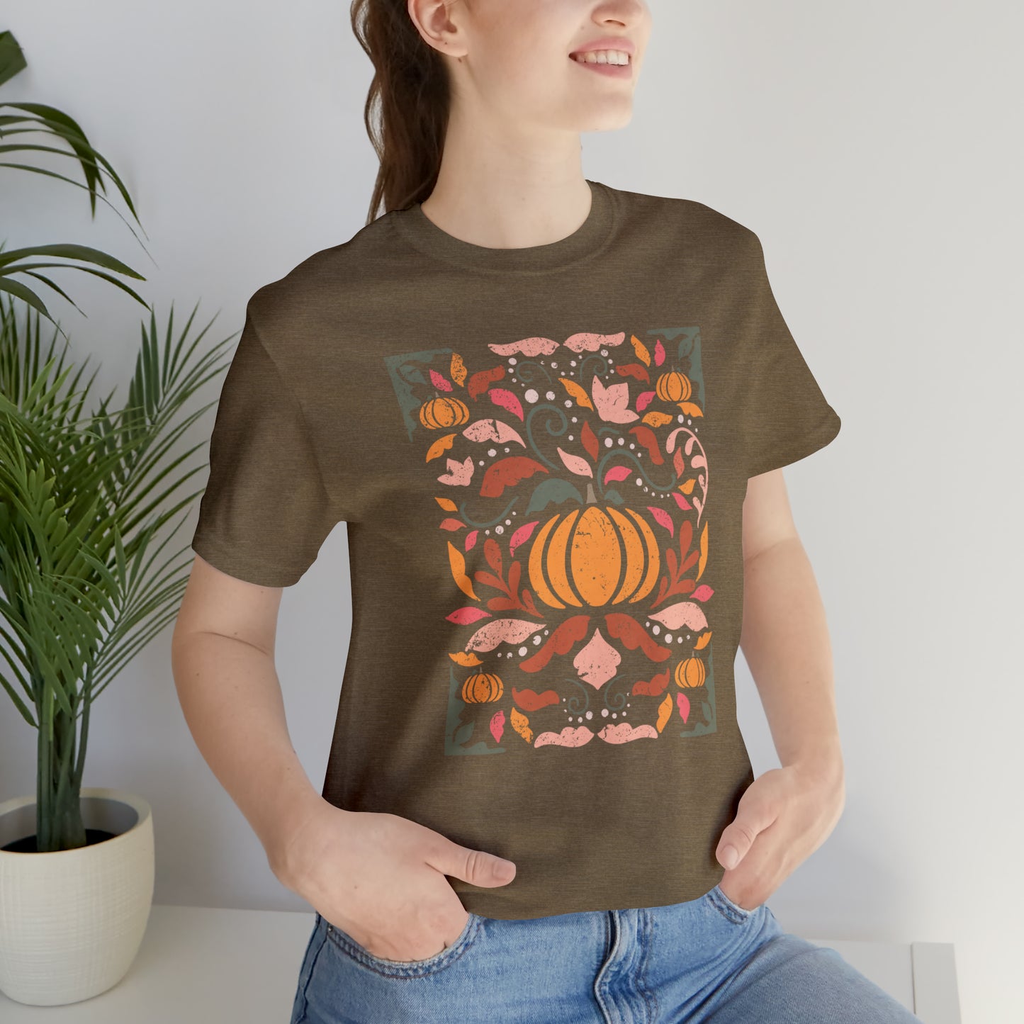 Distressed Boho Fall Floral Mural T-Shirt