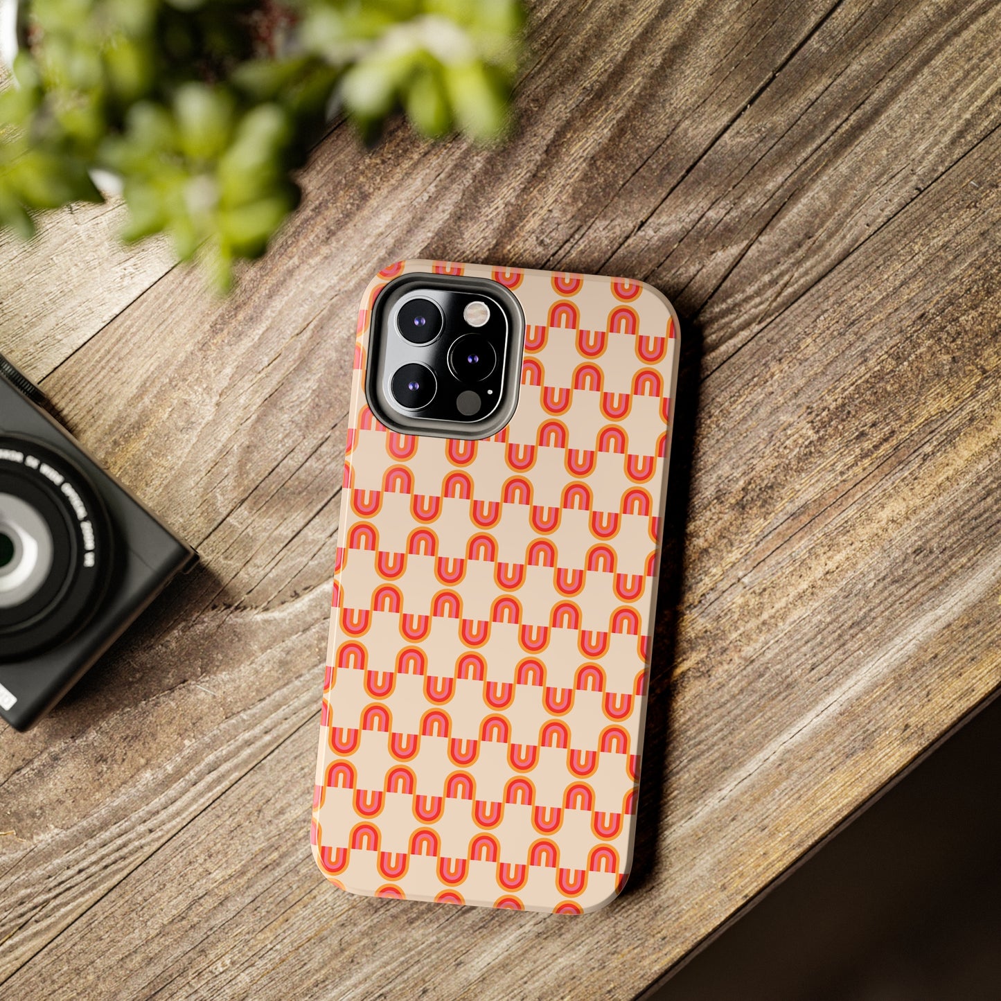 Retro Red Rainbow Pattern Tough Phone Cases