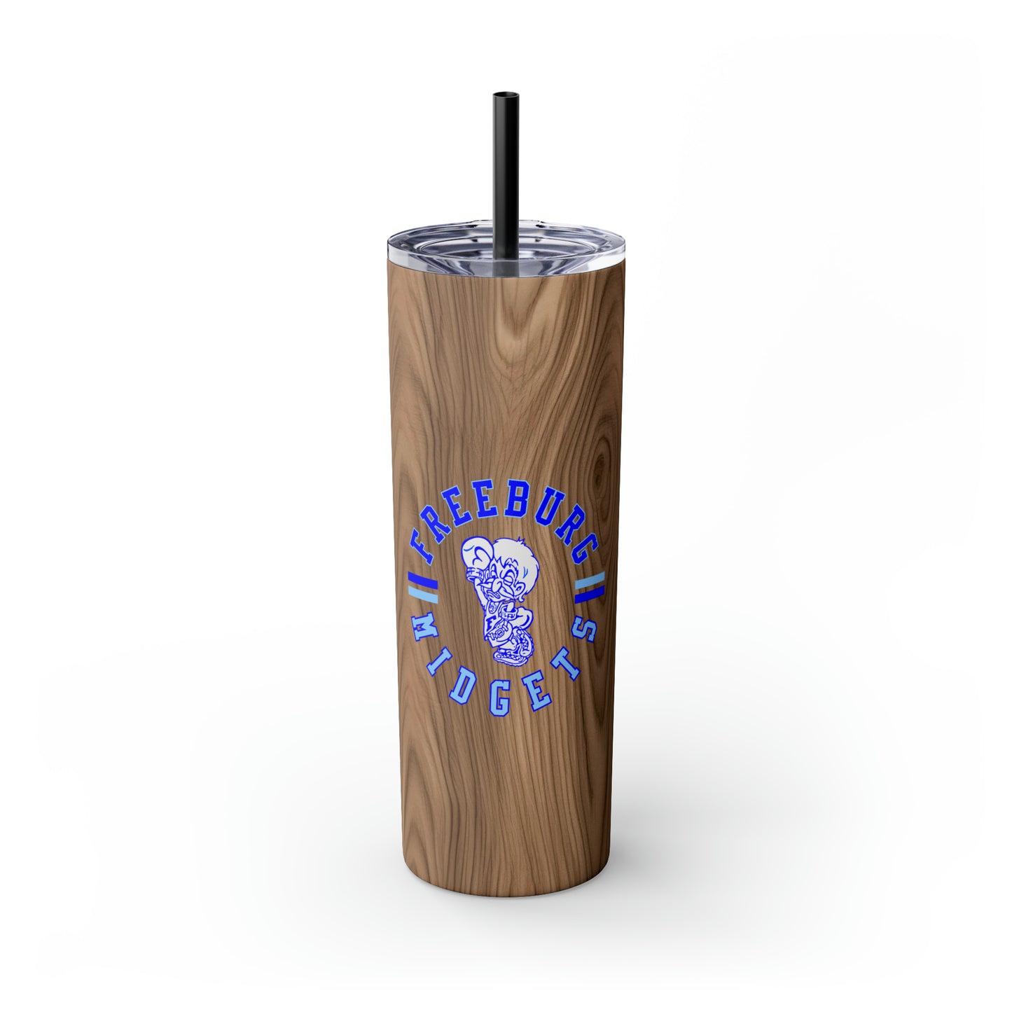 Freeburg Midgets Circle Logo Skinny Tumbler with Pick your Color Straw, 20oz