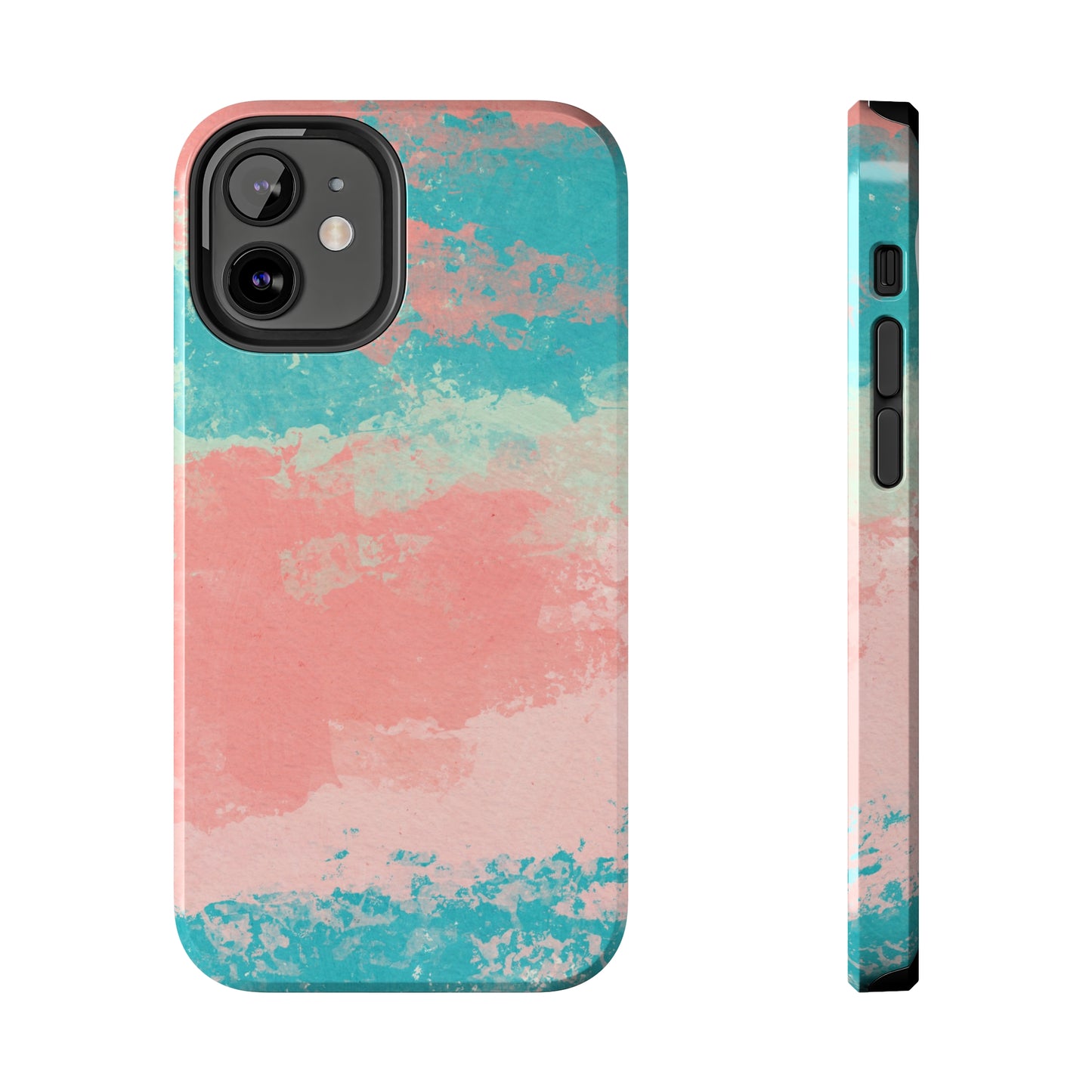 Pink and Turquoise Water Color Tough Phone Cases