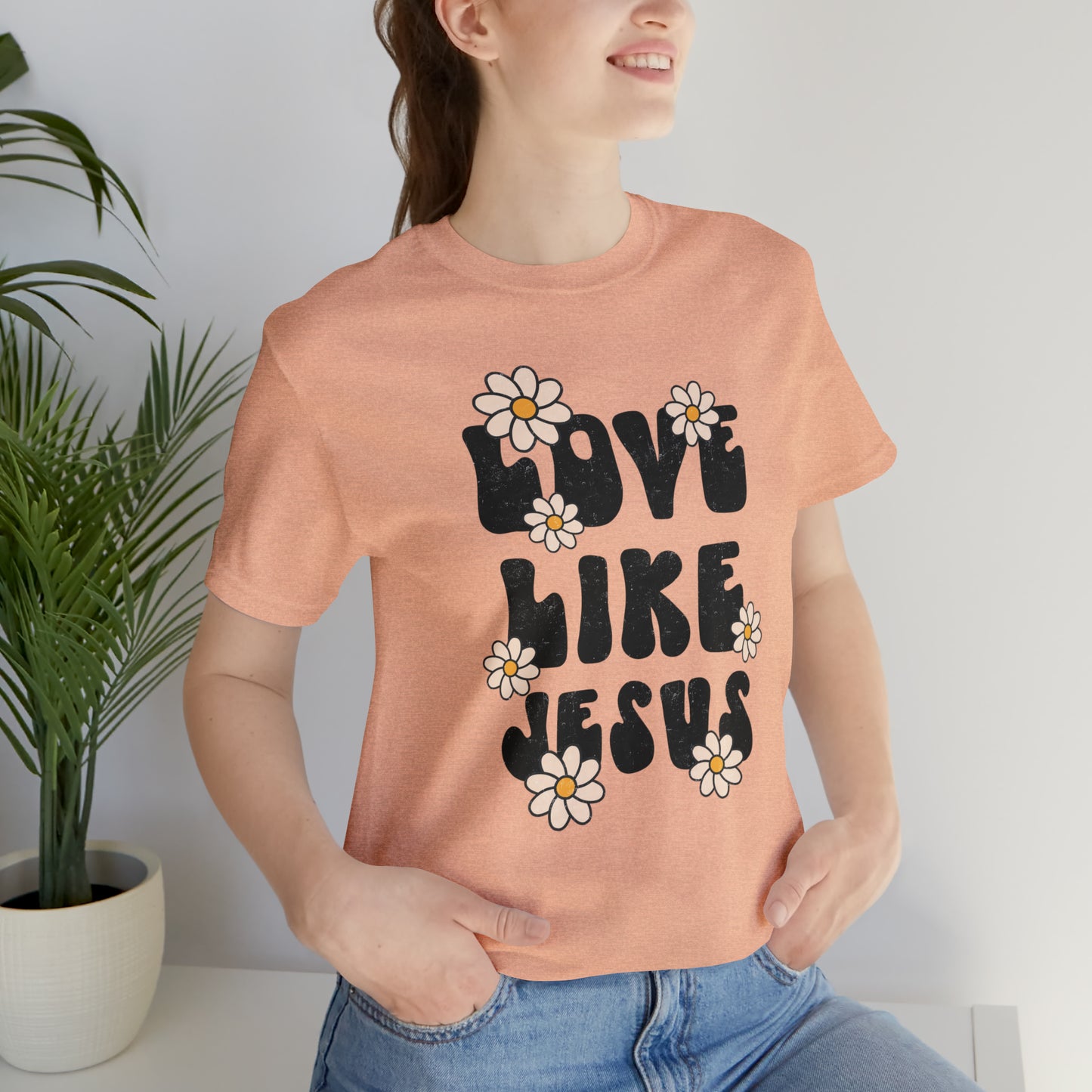 Distressed Daisy Love Like Jesus T-Shirt