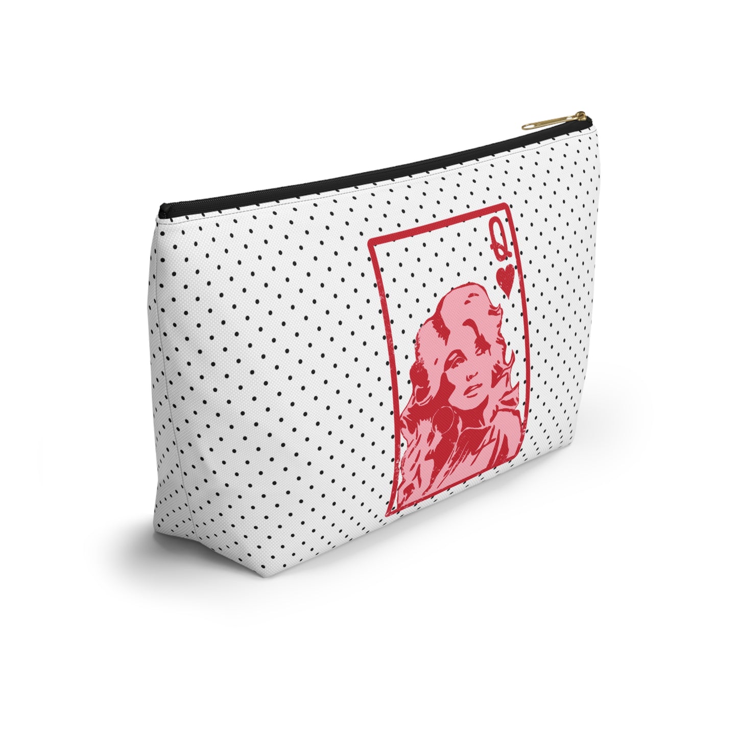 Dolly Queen of Hearts Polka Dot Design Valentine Accessory Pouch w T-bottom