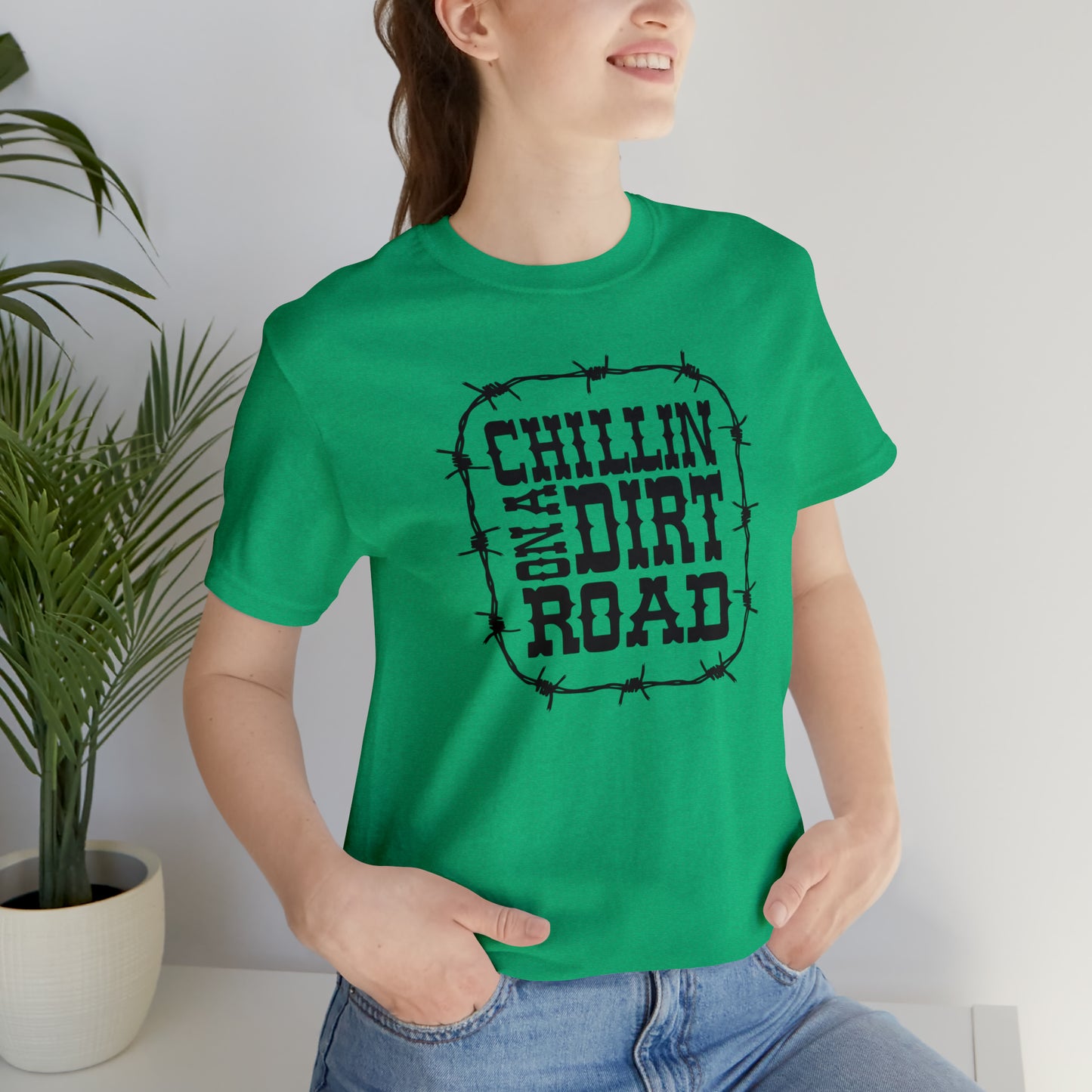 "Chillin' on a Dirt Road" Unisex Jersey Short Sleeve Tee