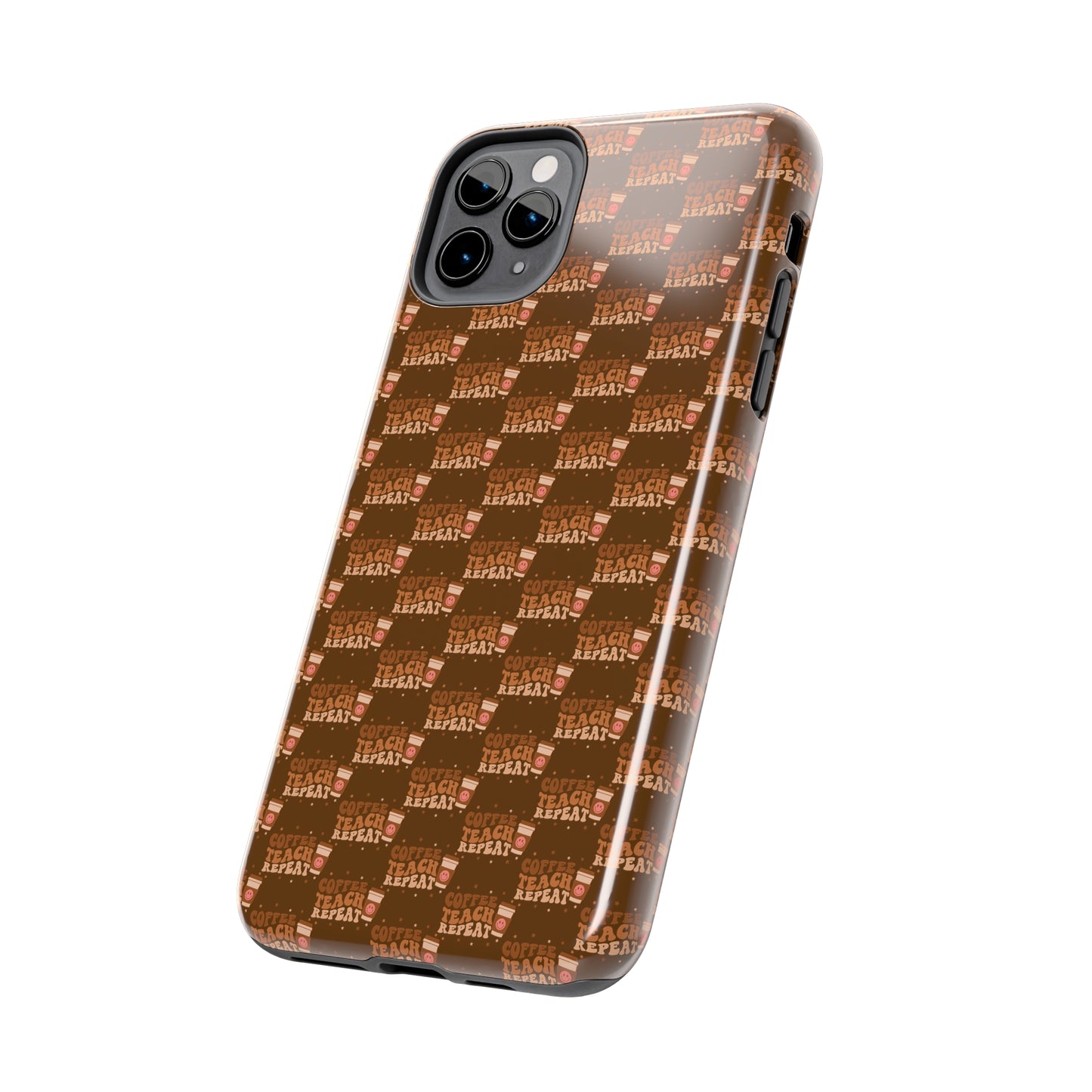 Coffee Teach Repeat Patterned Tough Phone Cases