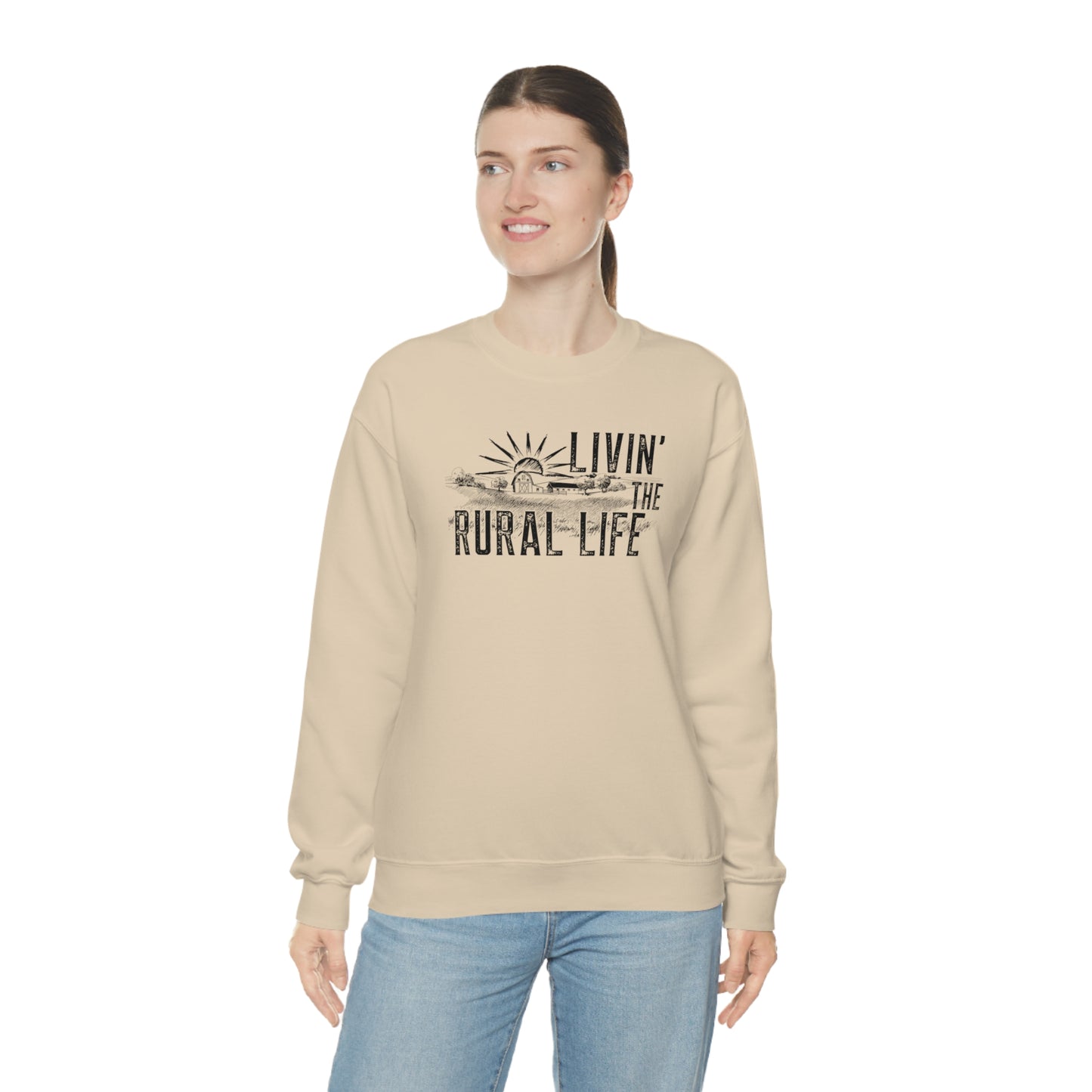 "Livin' the Rural Life" - Unisex Heavy Blend™ Crewneck Sweatshirt