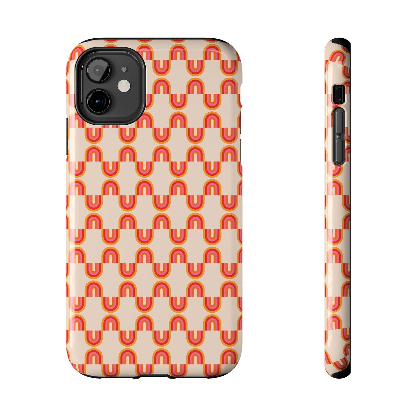 Retro Red Rainbow Pattern Tough Phone Cases