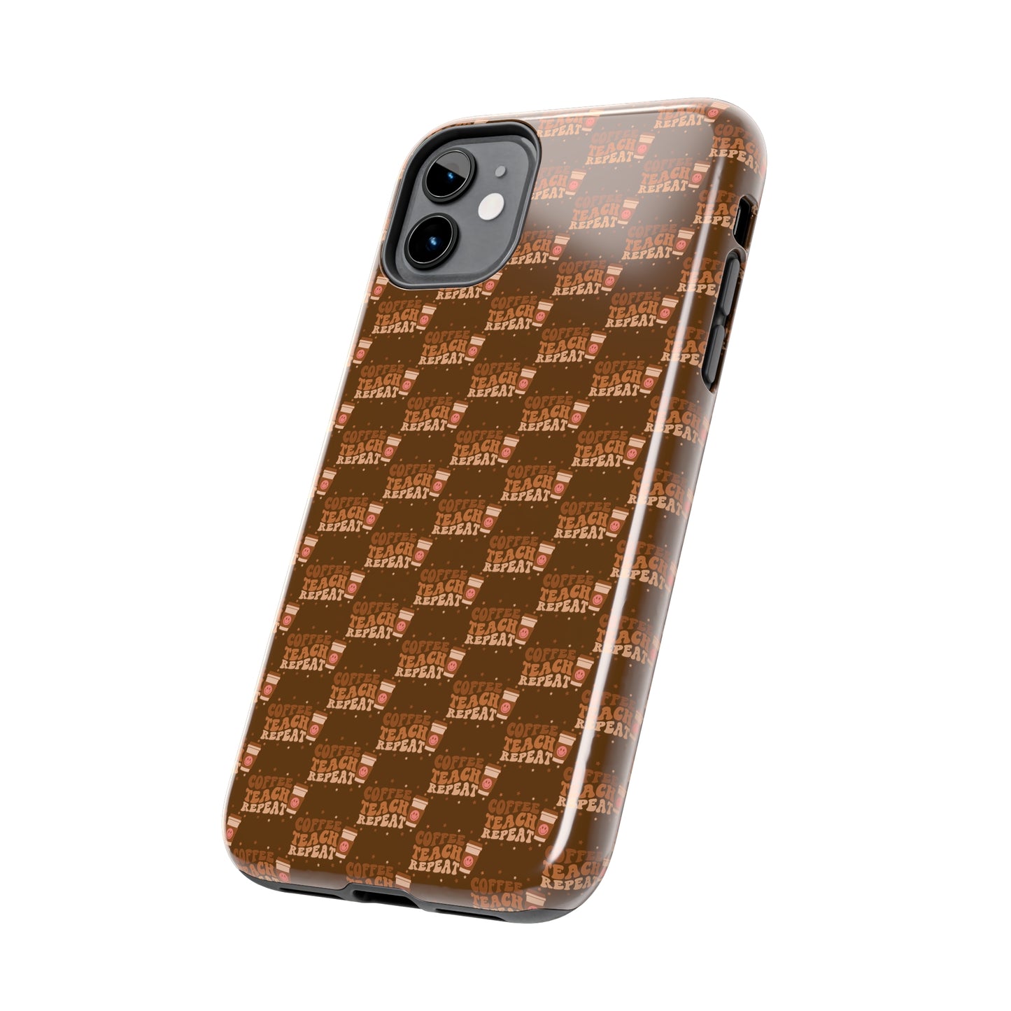 Coffee Teach Repeat Patterned Tough Phone Cases