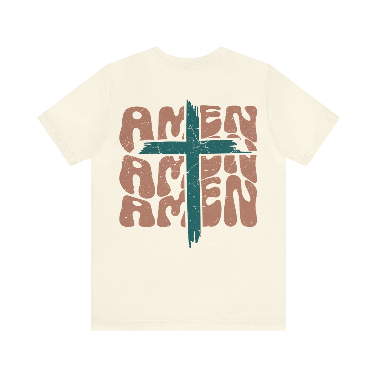 Amen Amen Amen with Cross Front and Back Design T-Shirt