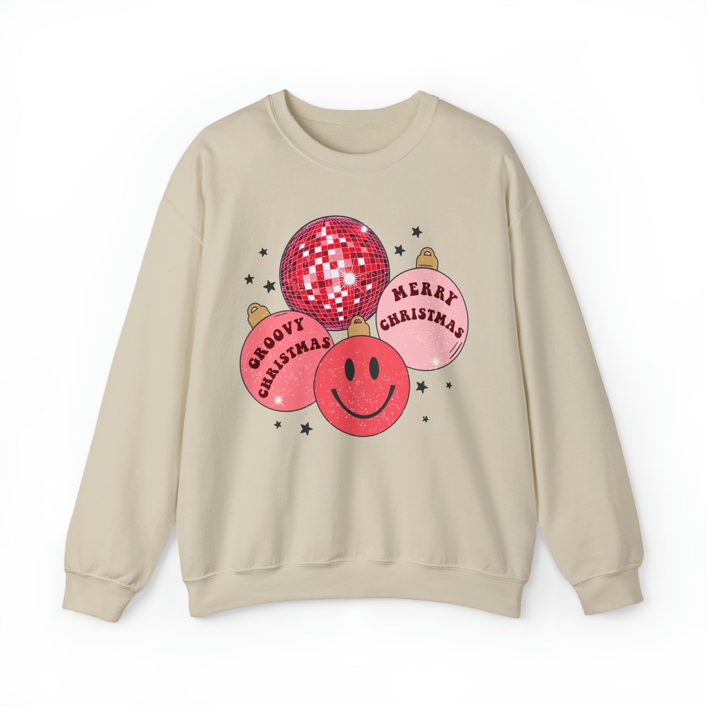 Groovy Christmas Ornaments Unisex Heavy Blend™ Crewneck Sweatshirt