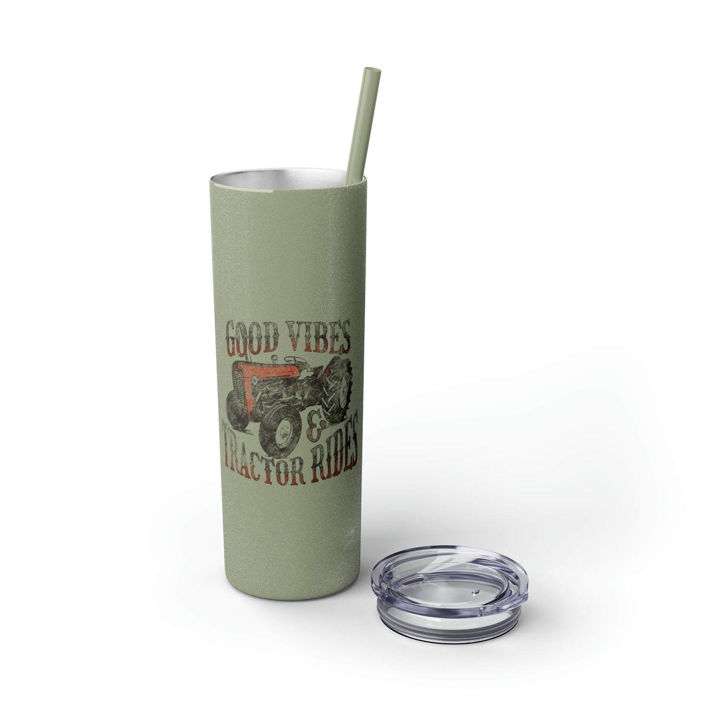 Country Cow Print  Skinny Tumbler with Straw, 20oz