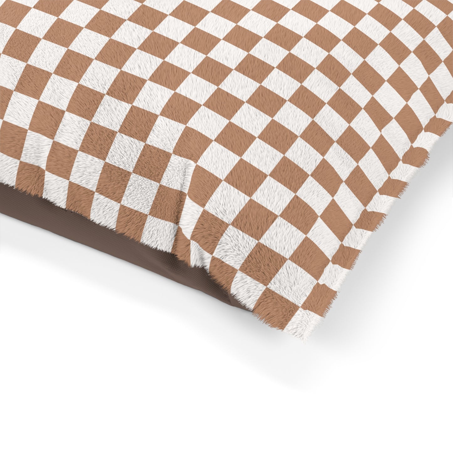 Tan Checkerboard Pet Bed