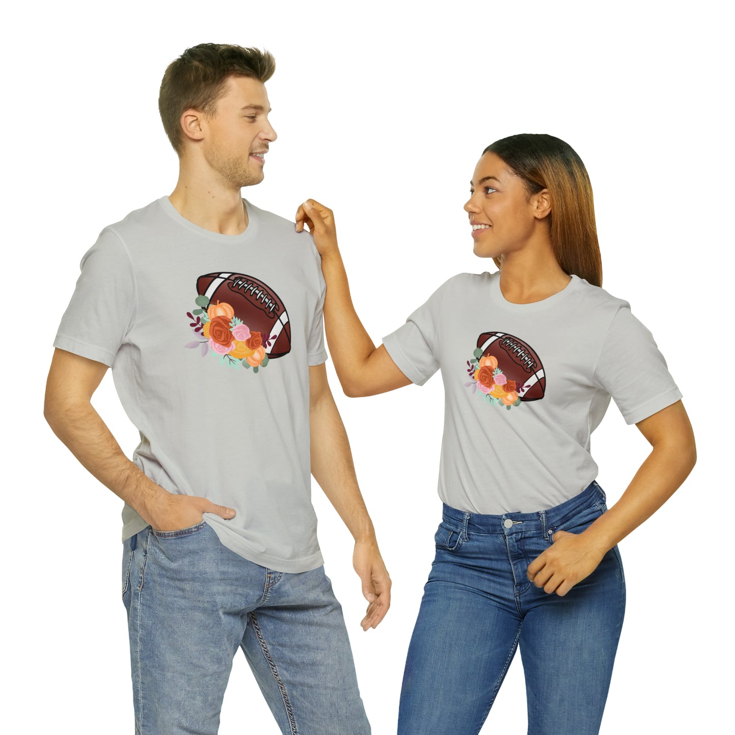 Fall Floral Football  T-Shirt