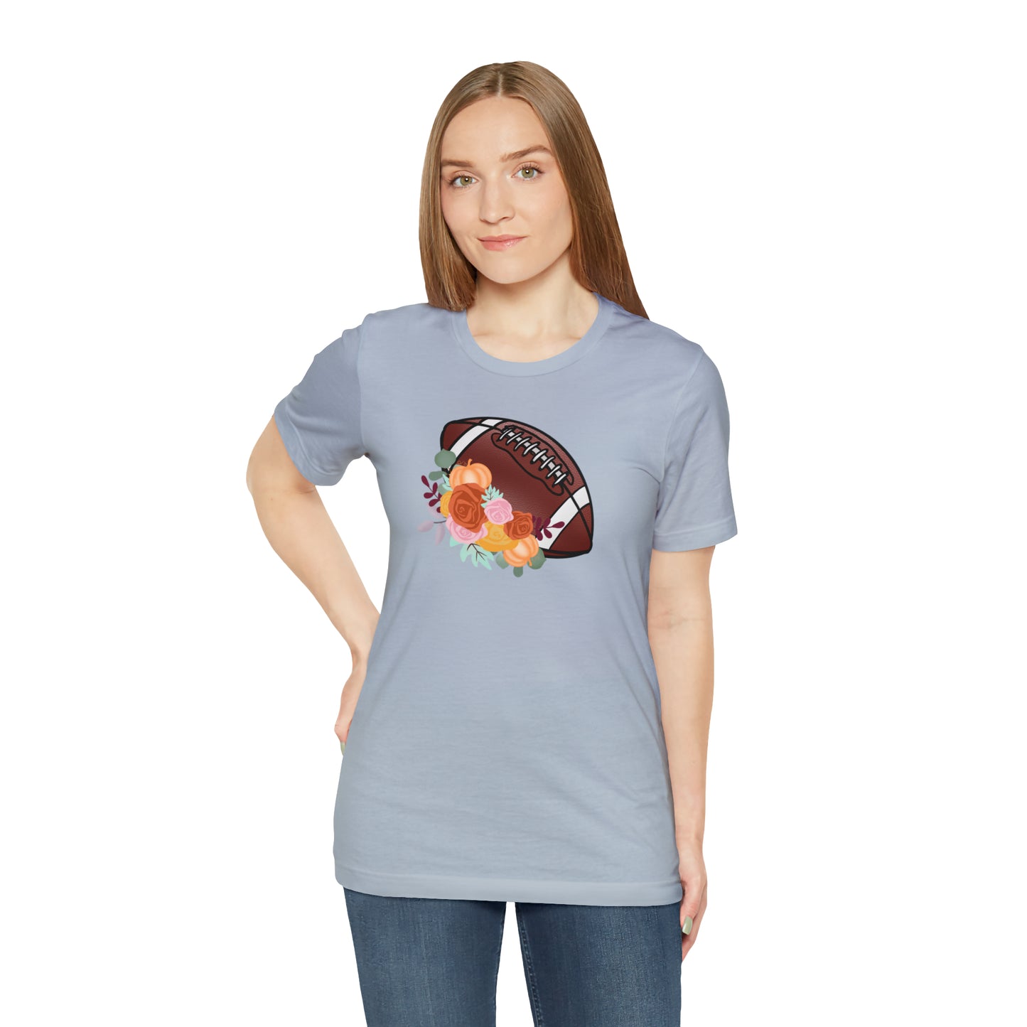 Fall Floral Football  T-Shirt