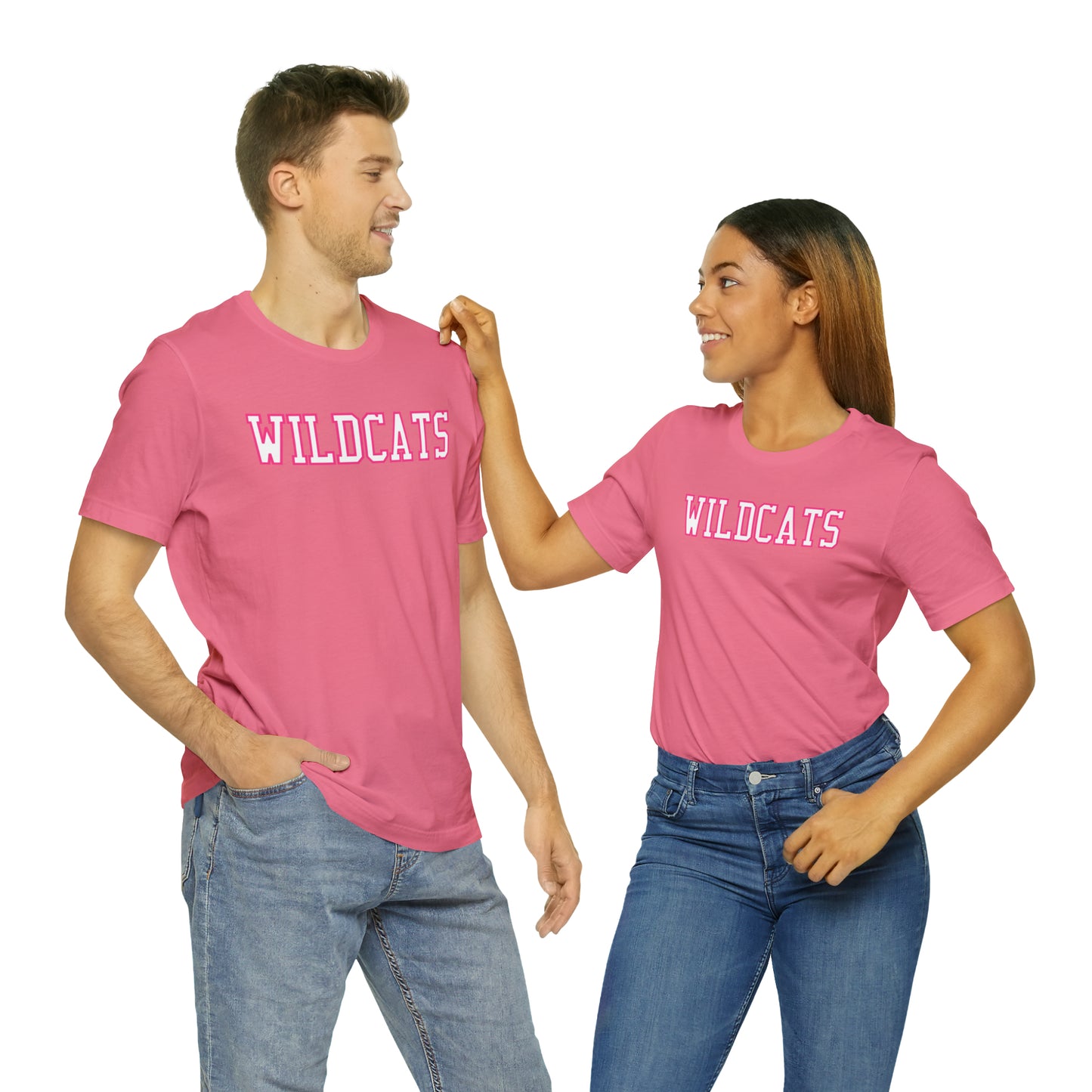 Pink Salem Wildcats Jersey Short Sleeve Tee - Green Print