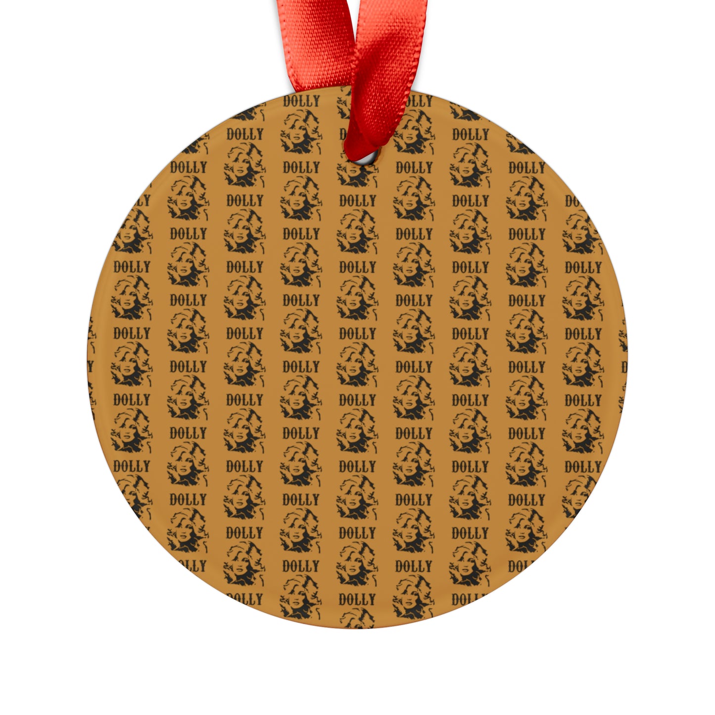 Dolly Portrait Checkerboard Ornament with Ribbon