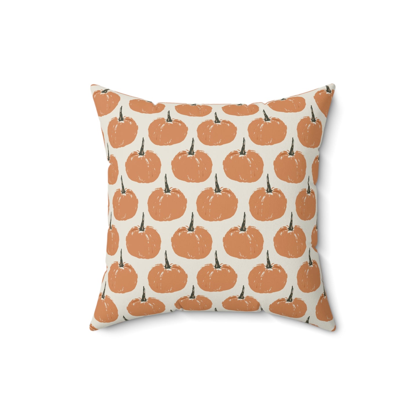 Simple Pumpkin Cream Fall/ Halloween Spun Polyester Square Pillow