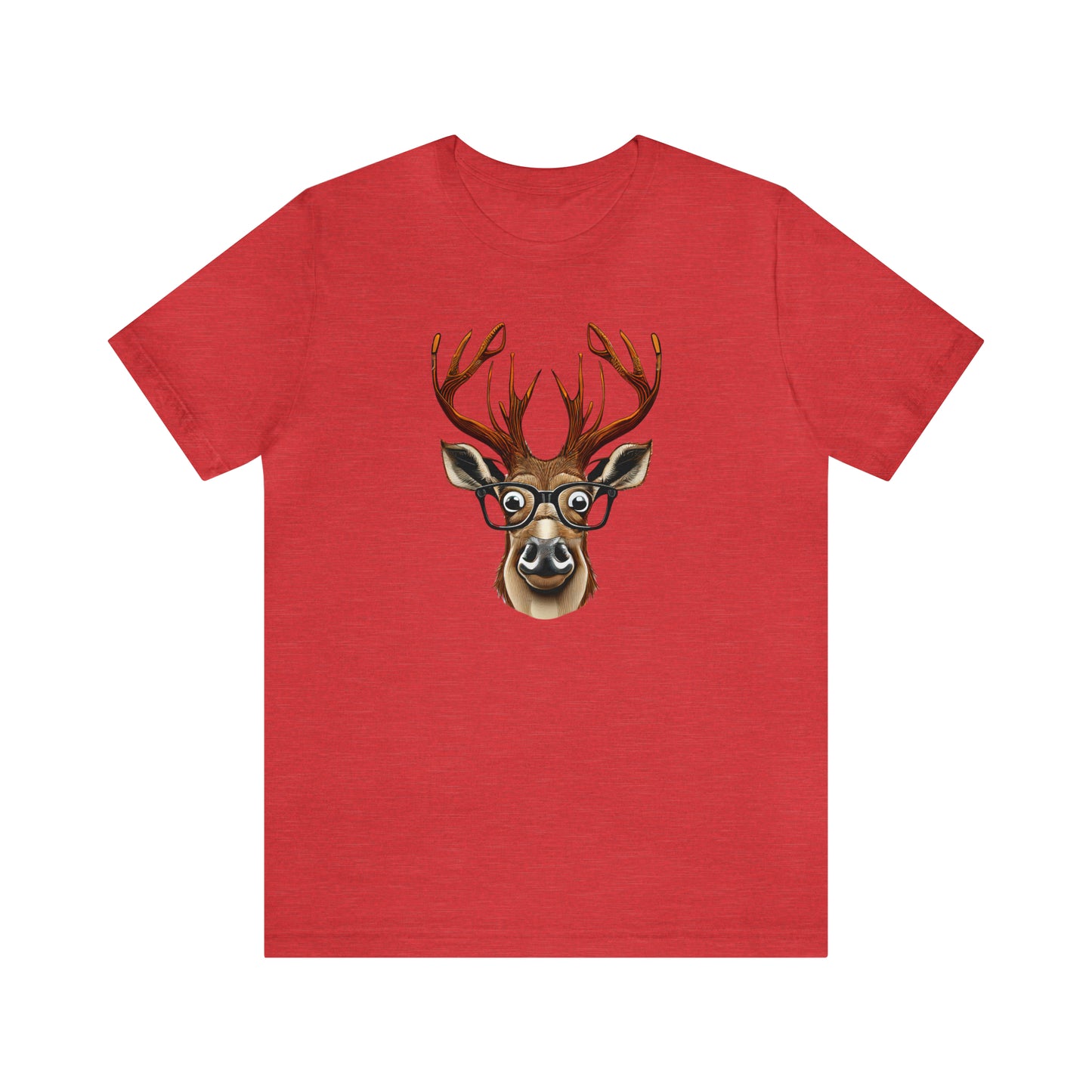 Deer/ Reindeer with Glasses Country and Christmas Unisex Jersey Short Sleeve Tee