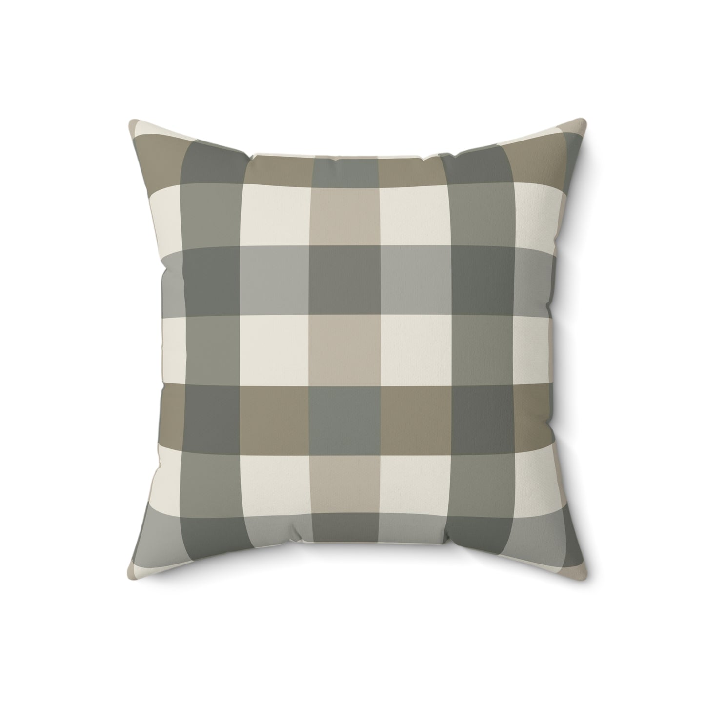 Plaid Green Fall/ Halloween Spun Polyester Square Pillow