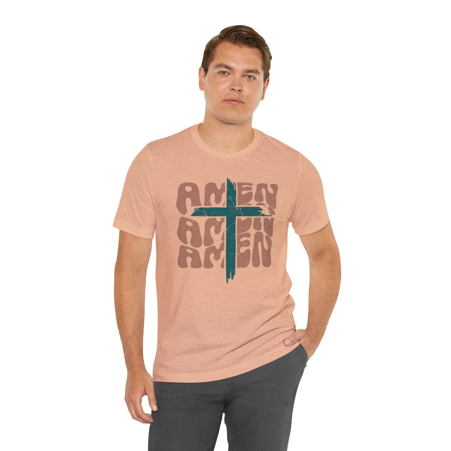 Amen Amen Amen with Cross Boho Color T-Shirt