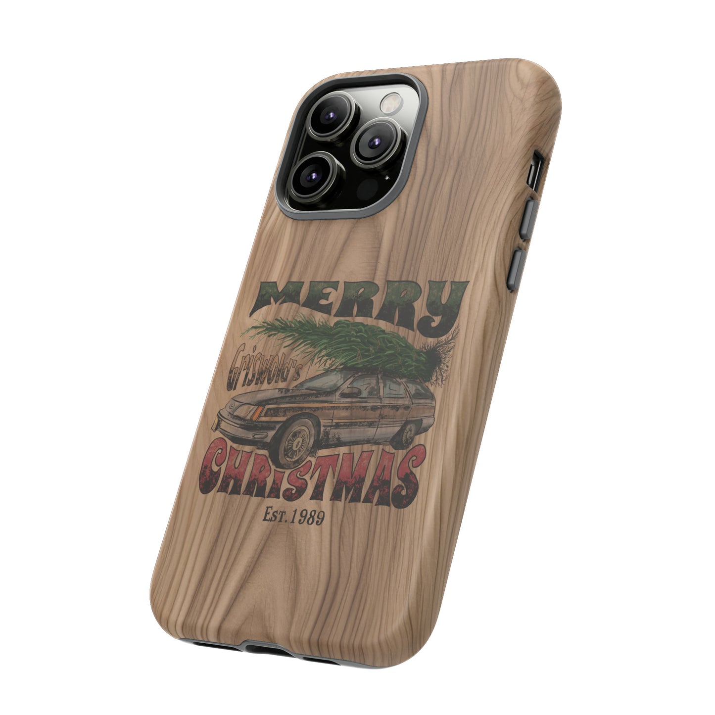 Distressed Merry Griswold's Christmas Tree Station Wagon Holiday Apple iPhone Tough Cases