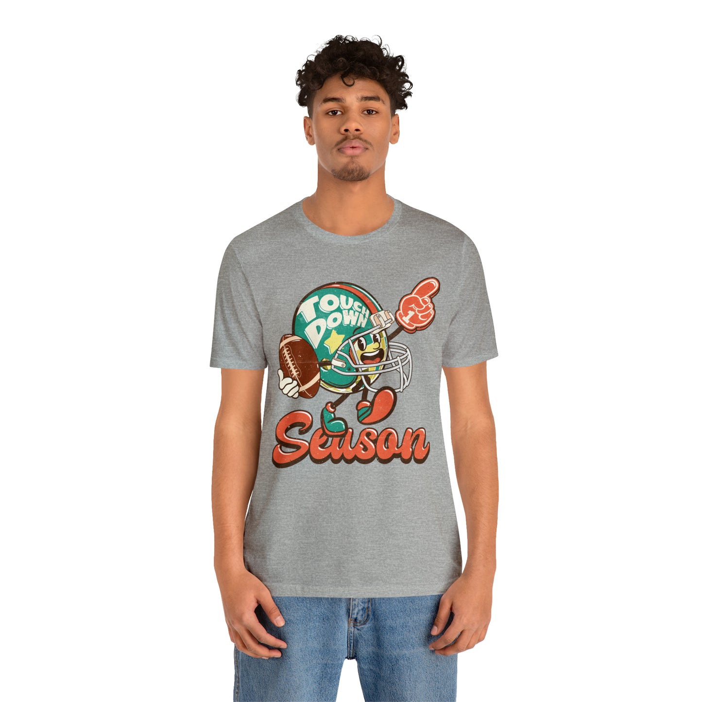 Football Season Football Helmet Character Holding Football T-Shirt