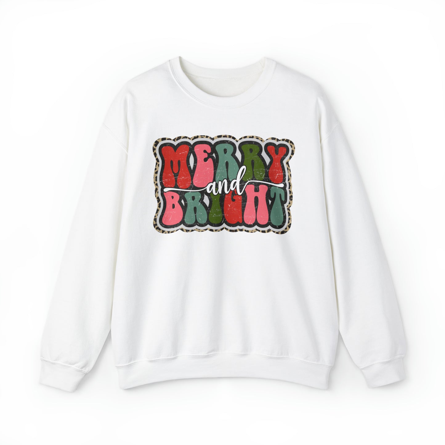 Merry and Bright Christmas Unisex Heavy Blend™ Crewneck Sweatshirt