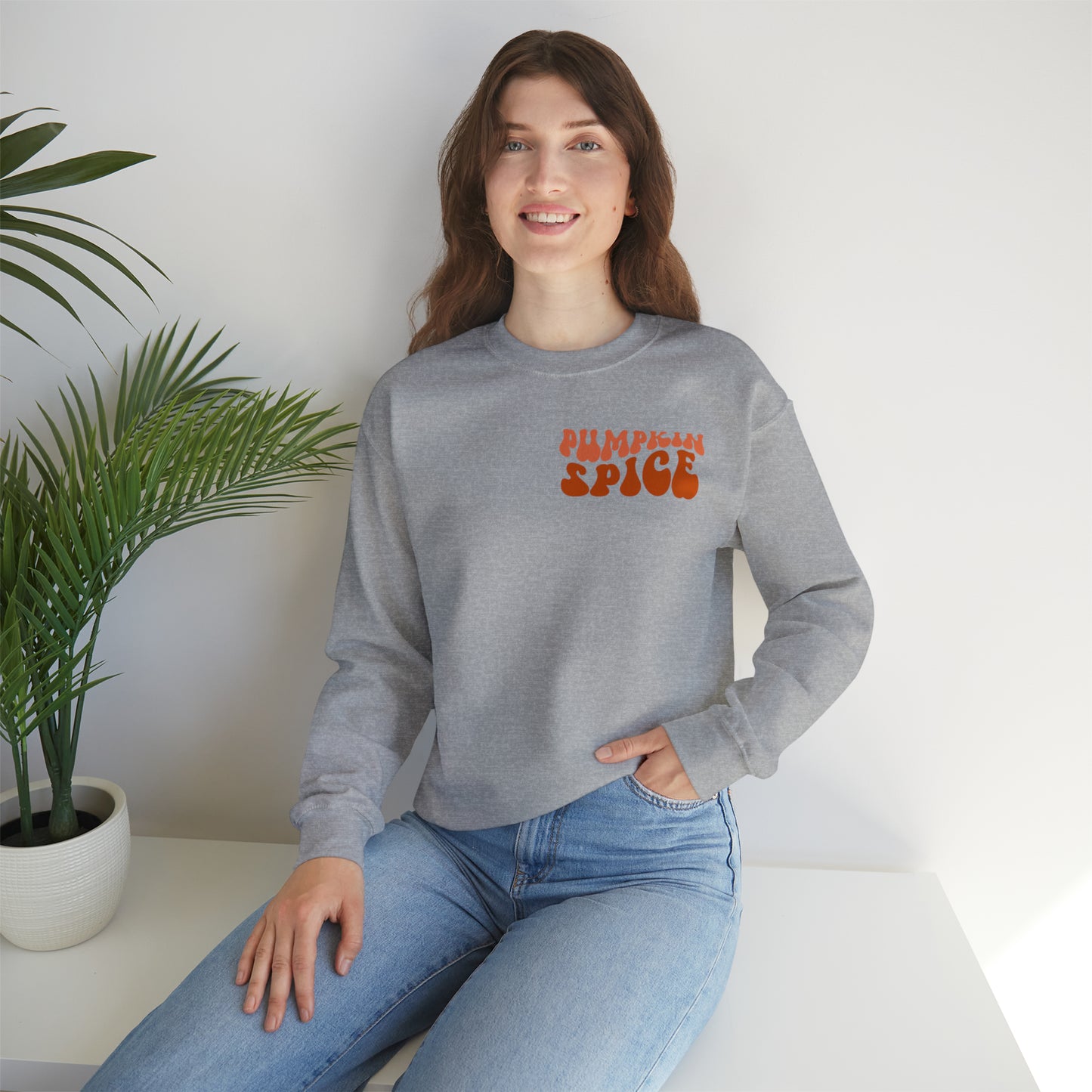 Pumpkin Spice and Chill (Front and Back) Design Heavy Blend™ Crewneck Sweatshirt