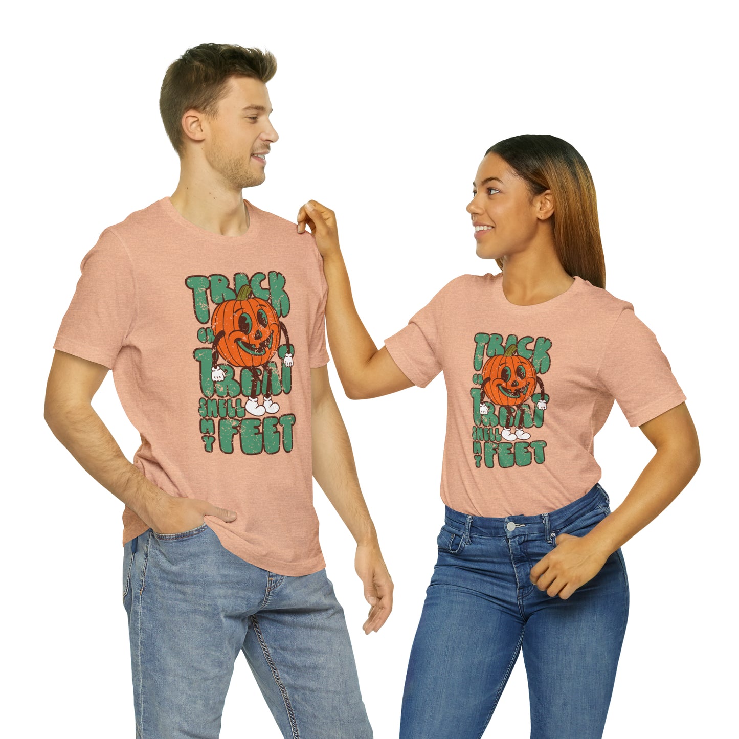 Distressed Trick or Treat Smell My Feet T-Shirt