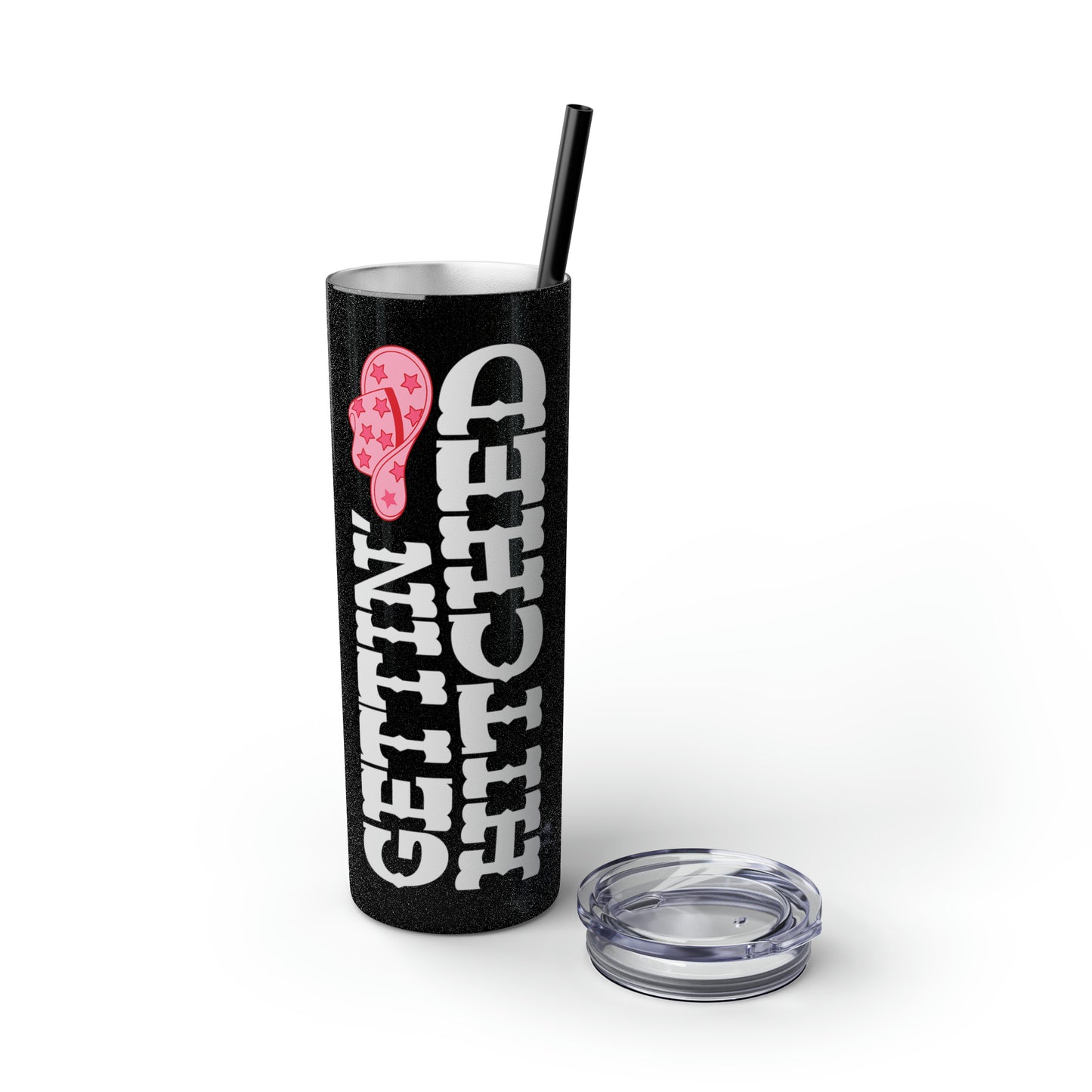 Gettin Hitched Skinny Tumbler with Straw, 20oz