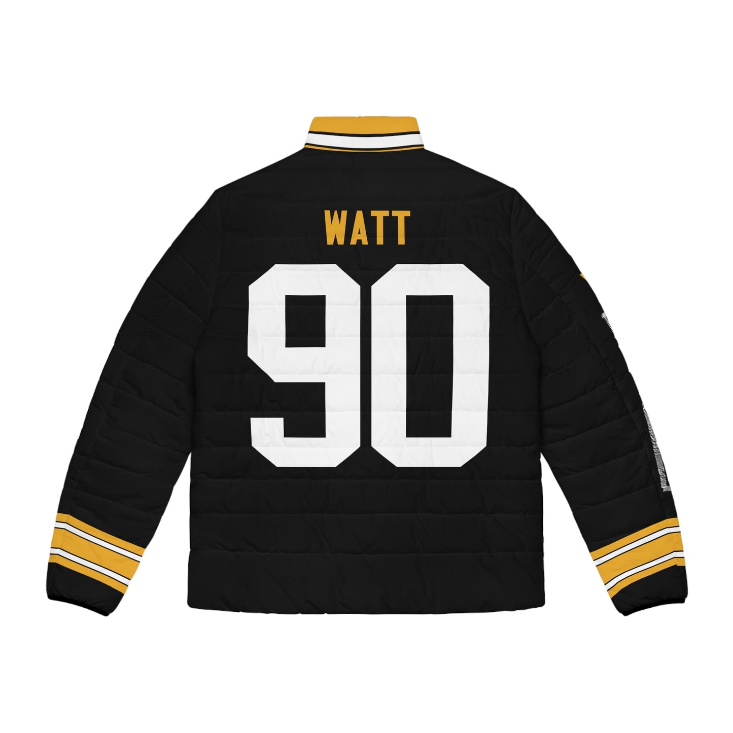 Watt 90 Custom Pittsburgh Any Name & Number Game Day Men's Puffer Coat/ Jacket