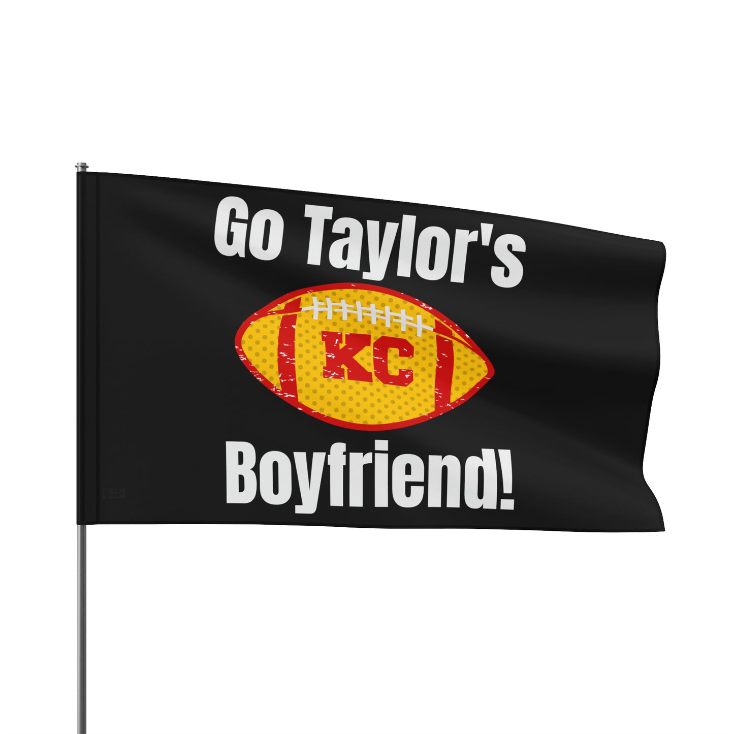 Go Taylor's Boyfriend Swift and Kelce Football Flag - Black