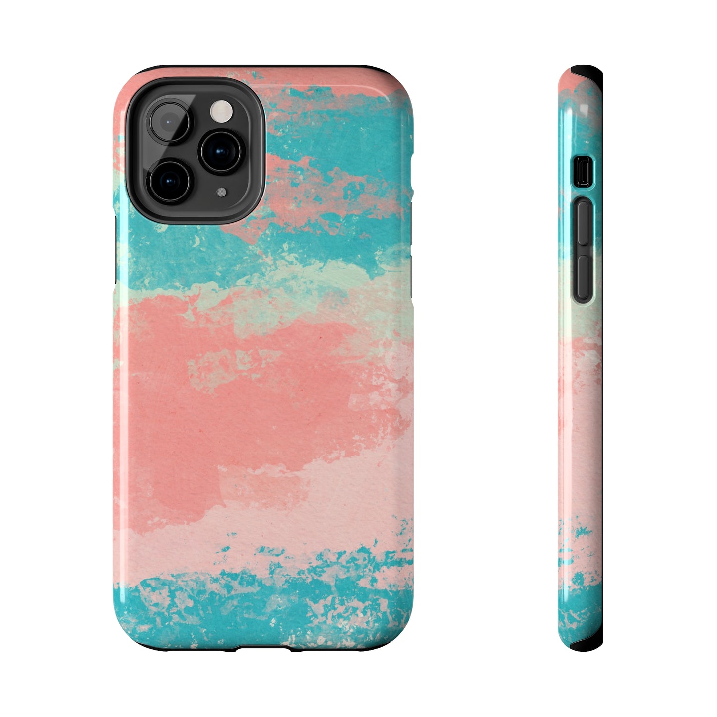 Pink and Turquoise Water Color Tough Phone Cases