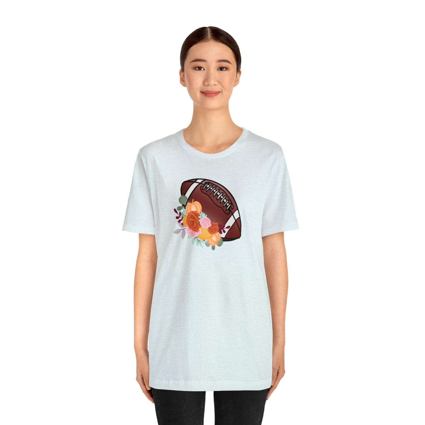 Fall Floral Football  T-Shirt