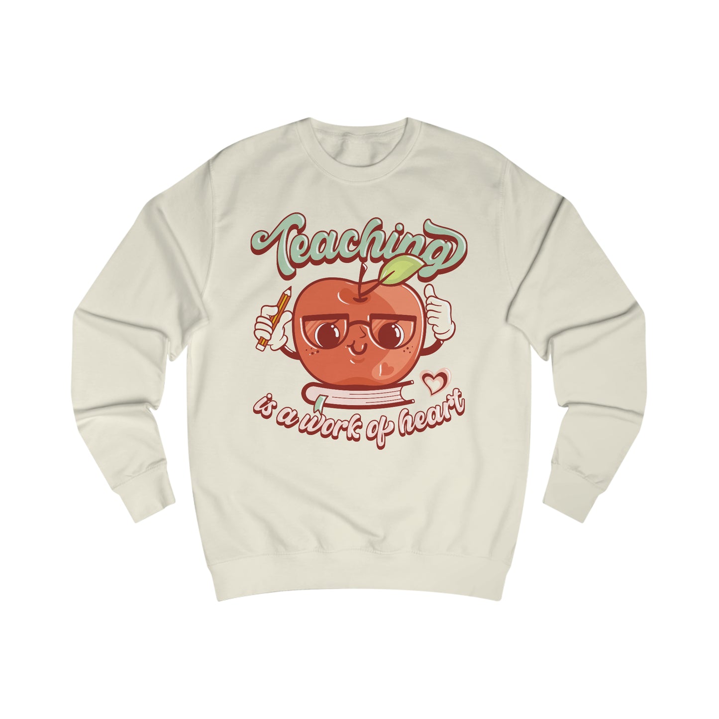 Vintage Teaching is a Work of Heart Unisex Heavy Blend™ Crewneck Sweatshirts