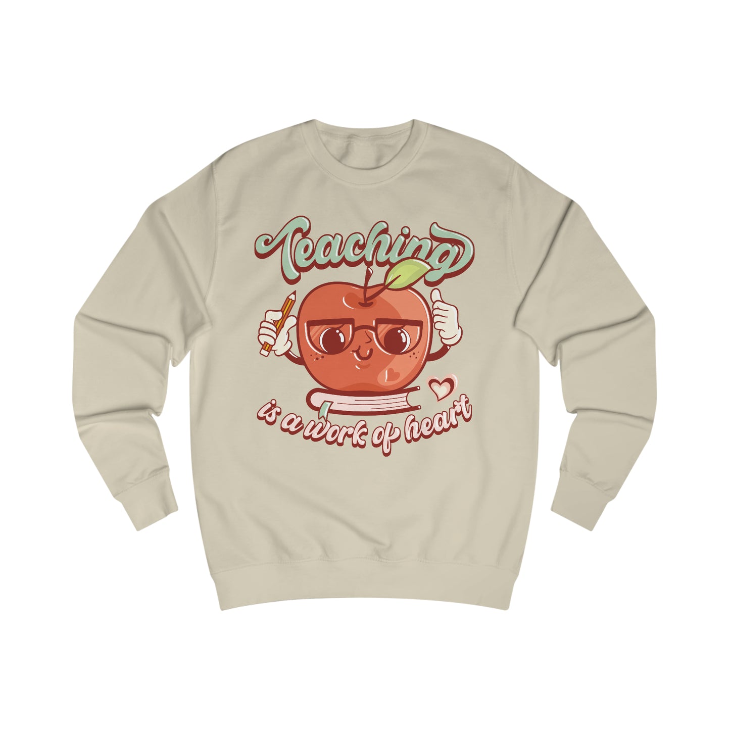 Vintage Teaching is a Work of Heart Unisex Heavy Blend™ Crewneck Sweatshirts