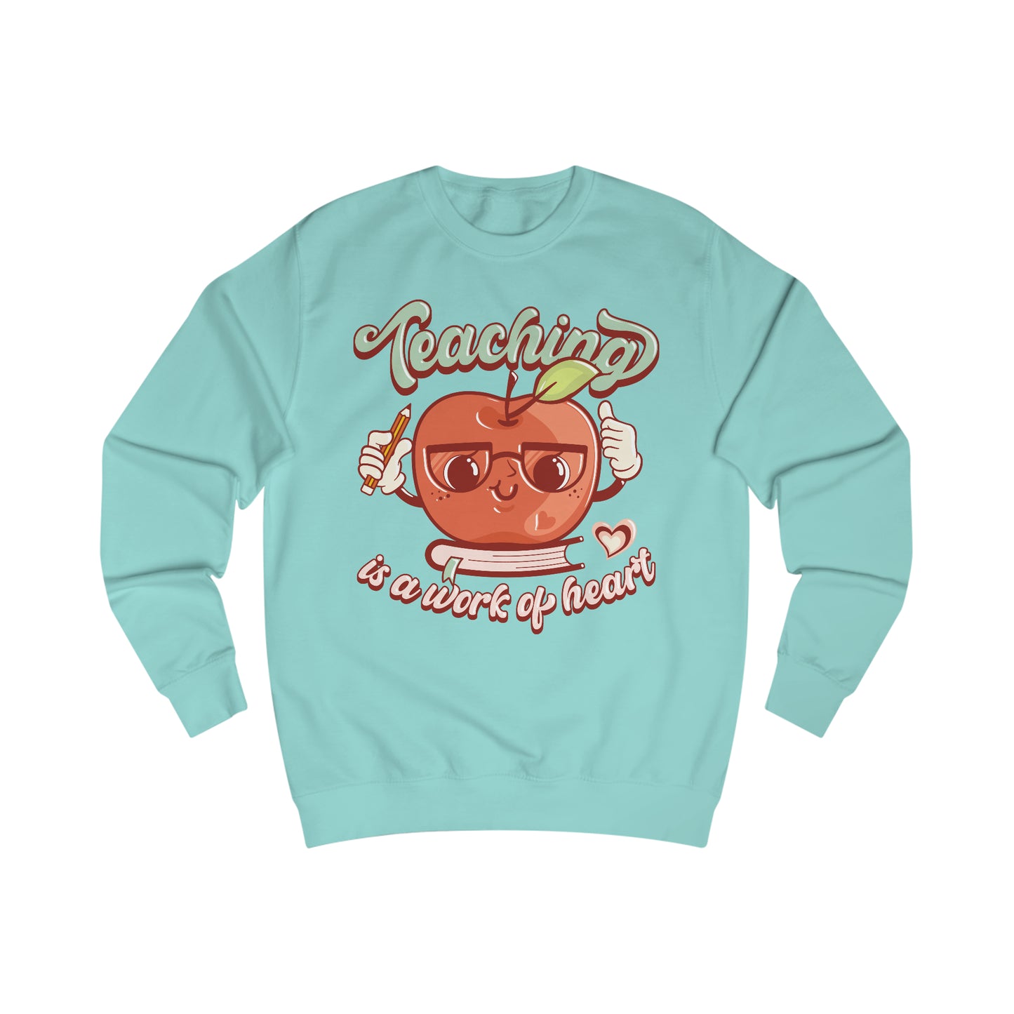 Vintage Teaching is a Work of Heart Unisex Heavy Blend™ Crewneck Sweatshirts