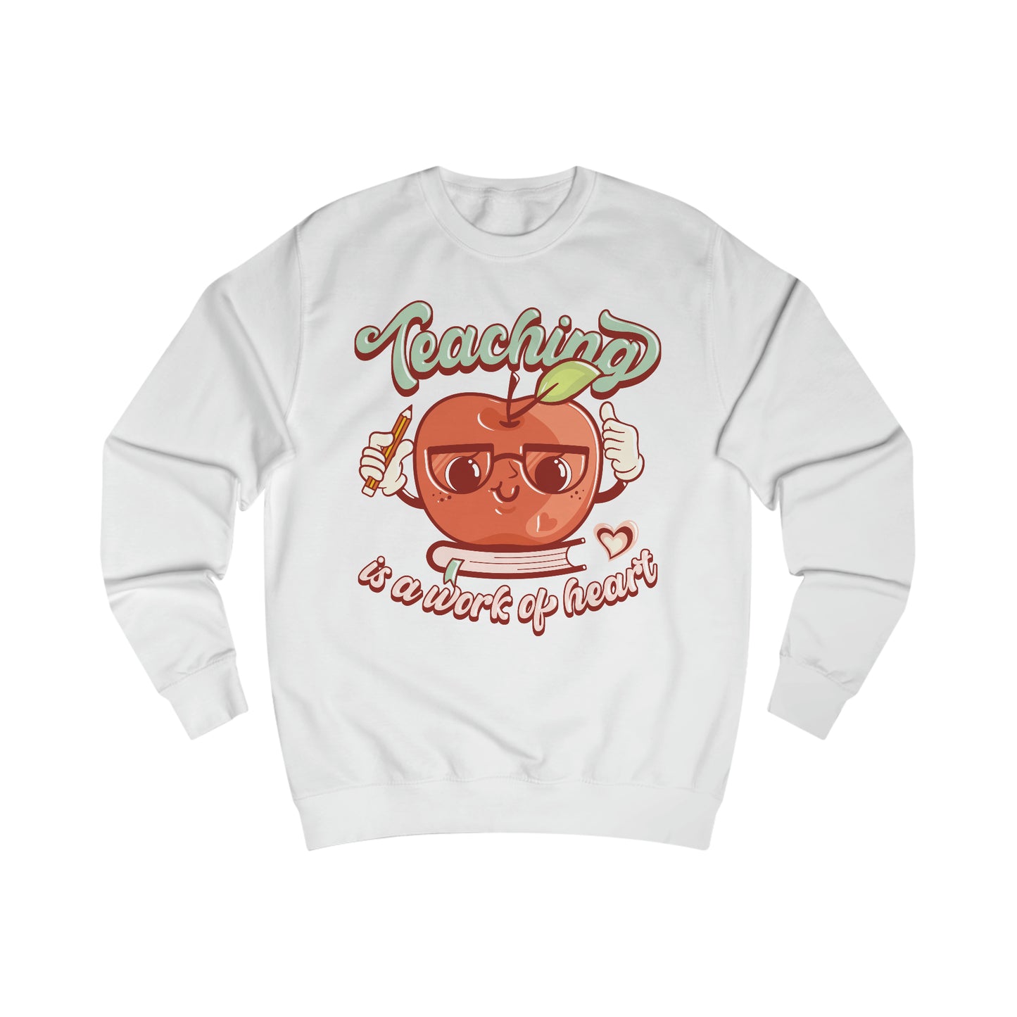 Vintage Teaching is a Work of Heart Unisex Heavy Blend™ Crewneck Sweatshirts