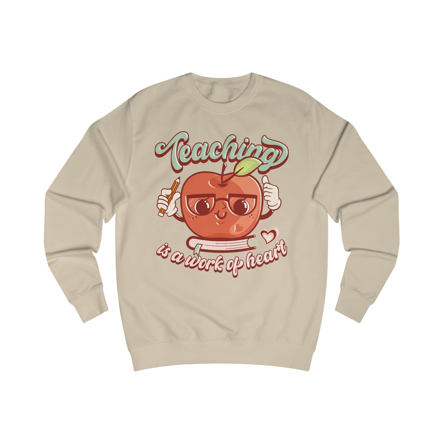 Vintage Teaching is a Work of Heart Unisex Heavy Blend™ Crewneck Sweatshirts