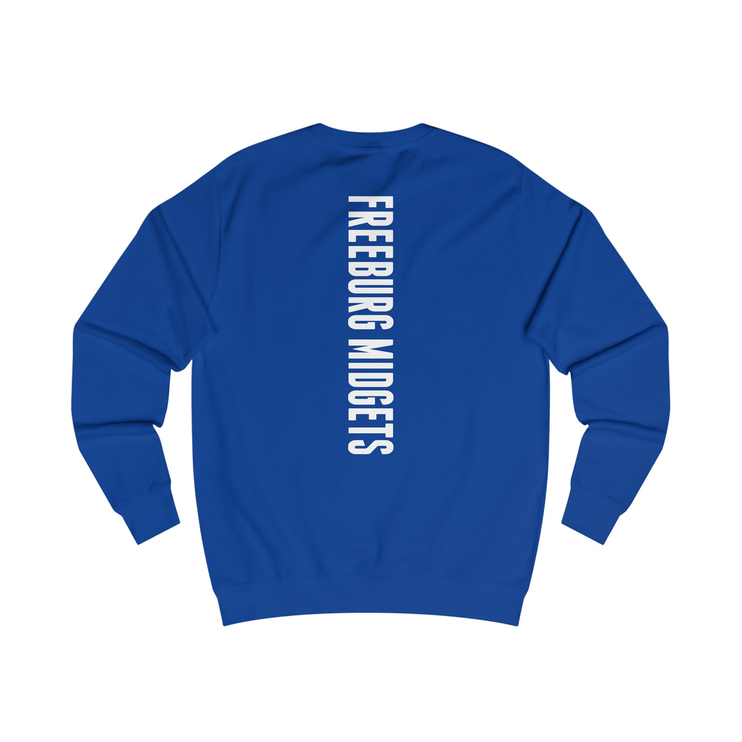 Front and Back Design - Varsity F Vertical Freeburg Midgets Logo Unisex Heavy Blend™ Crewneck Sweatshirt