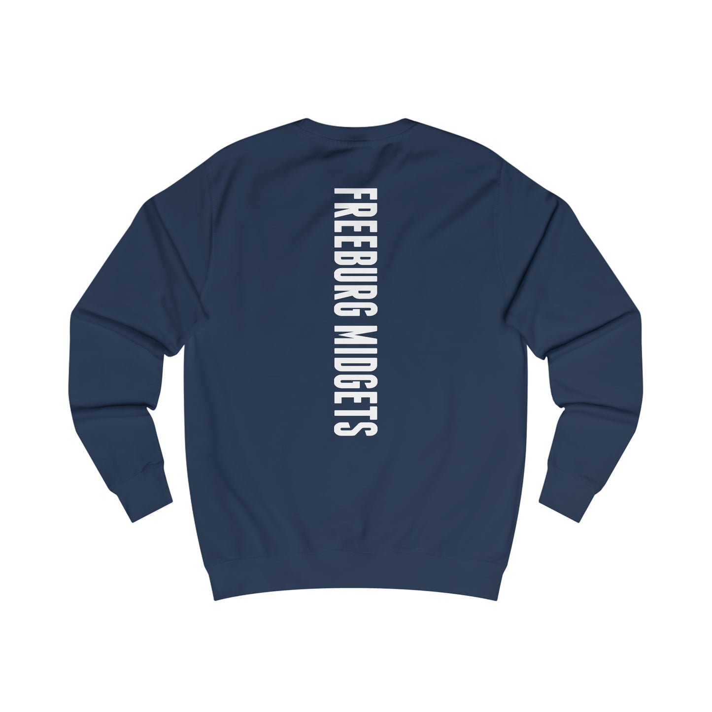 Front and Back Design - Varsity F Vertical Freeburg Midgets Logo Unisex Heavy Blend™ Crewneck Sweatshirt